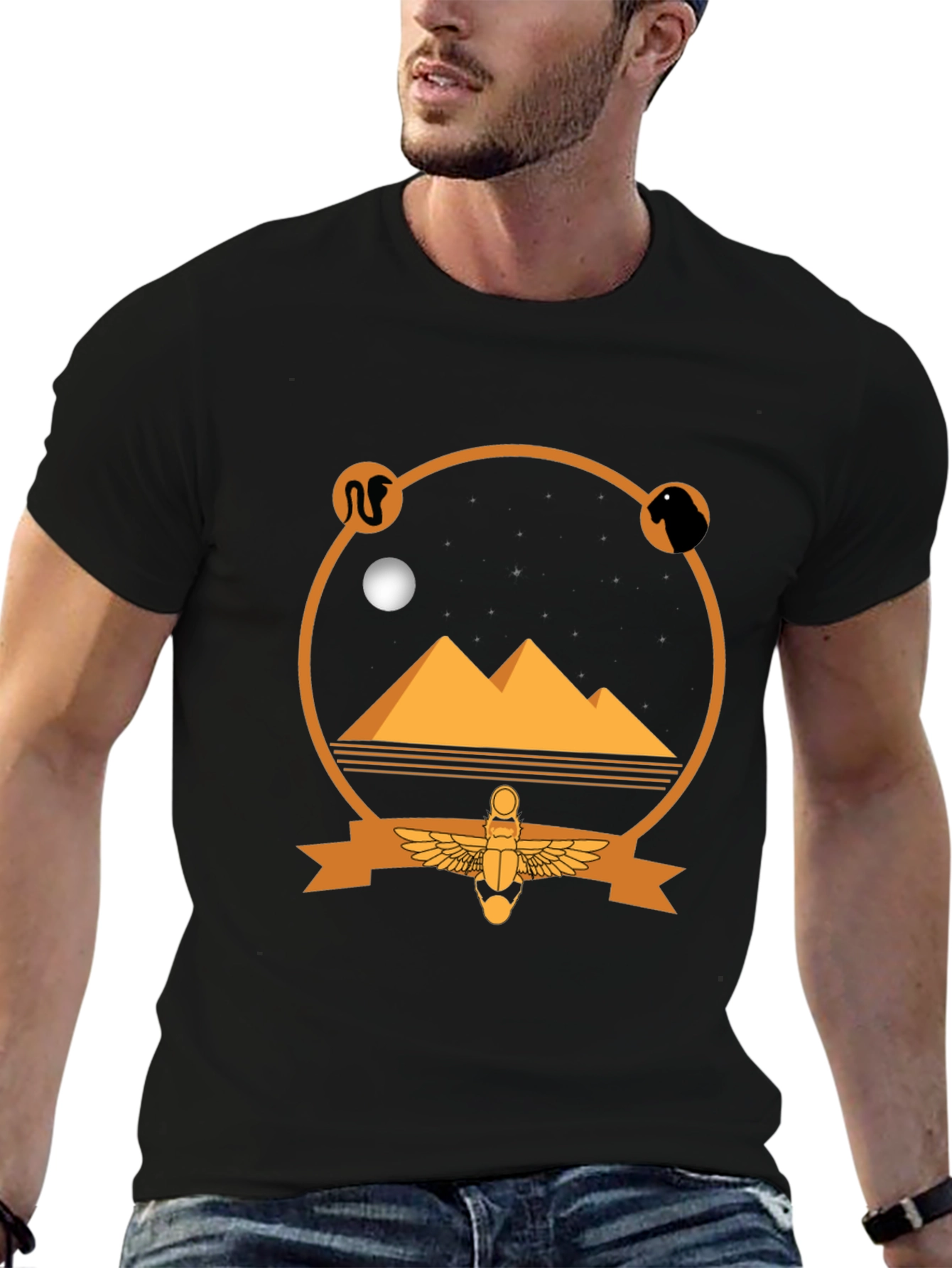 Egyptian Pyramid Graphic Tee - Black