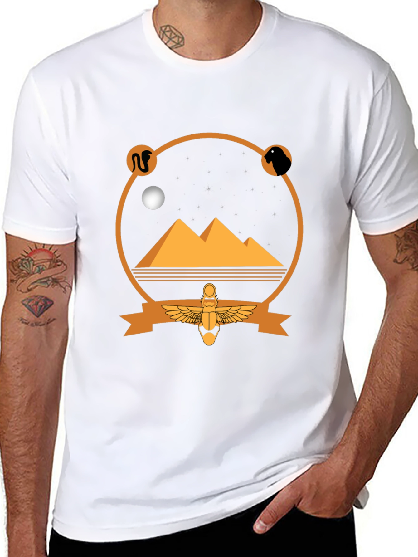 Egyptian Pyramid Graphic Tee - Black