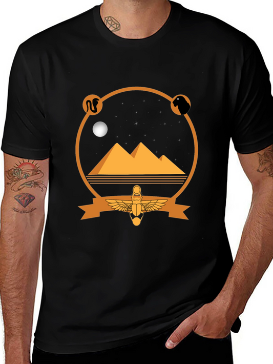 Egyptian Pyramid Graphic Tee - Black