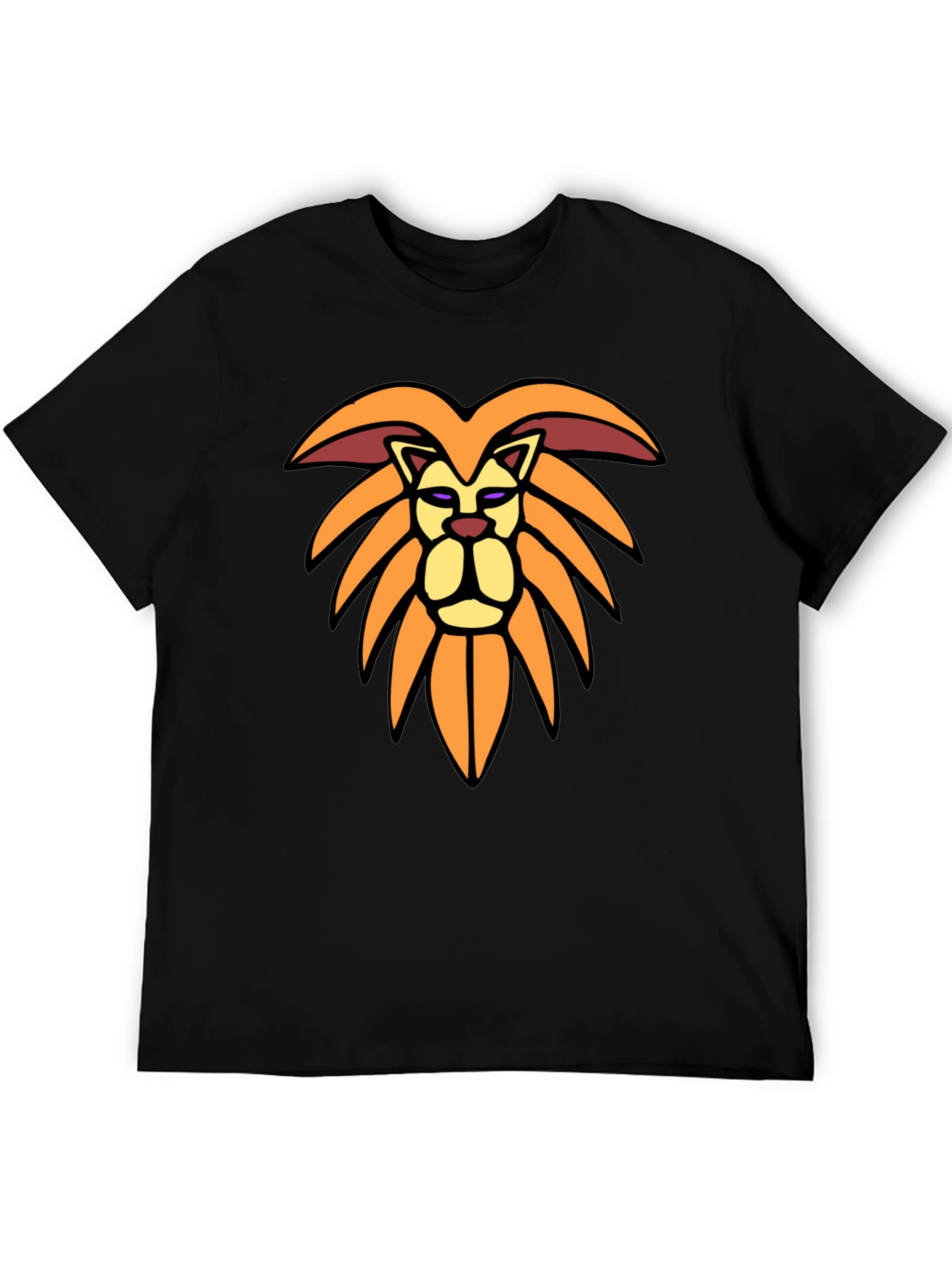 Lion Graphic Tee - Stylish Mens Black T-Shirt