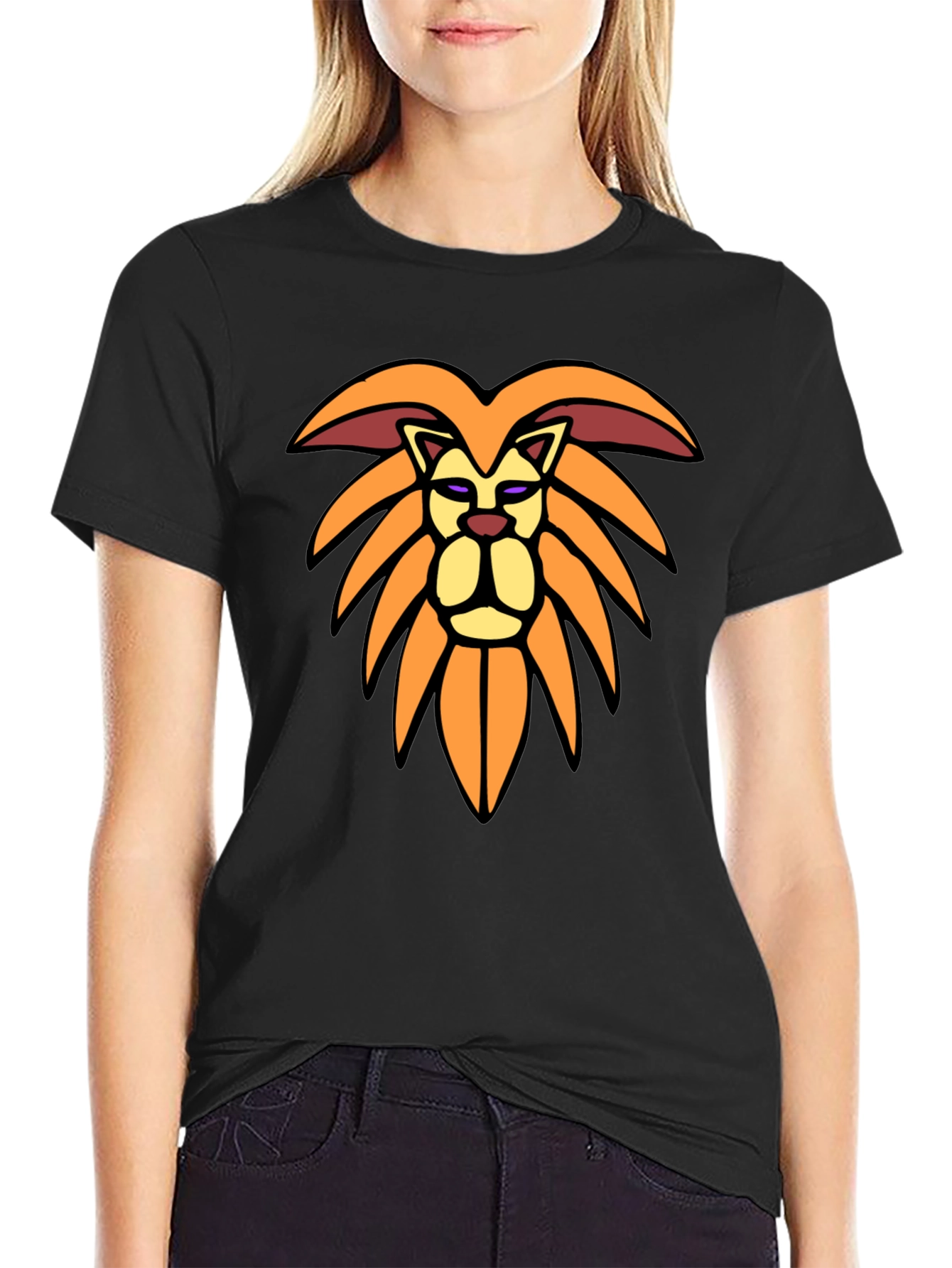 Lion Graphic Tee - Stylish Mens Black T-Shirt