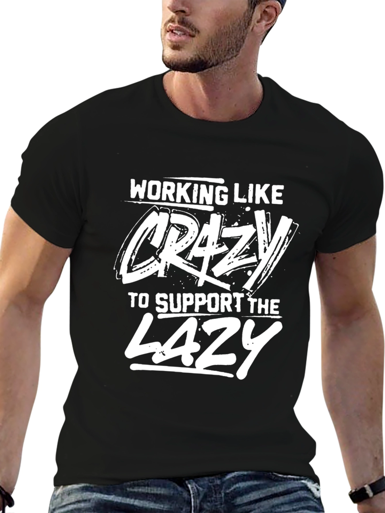Working Like Crazy Black Graphic Tee