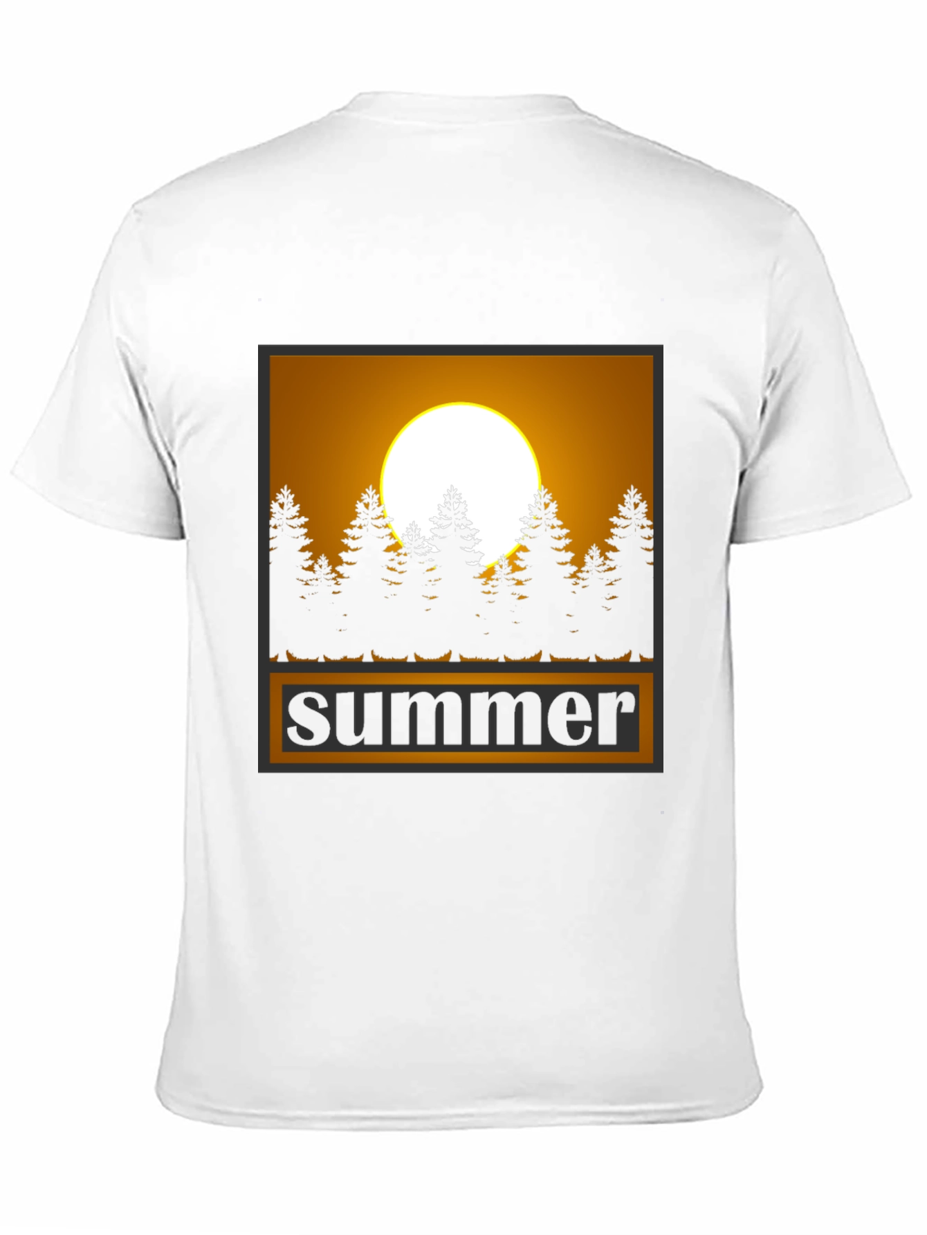 Summer Graphic Tee - Sunset & Trees Black T-Shirt