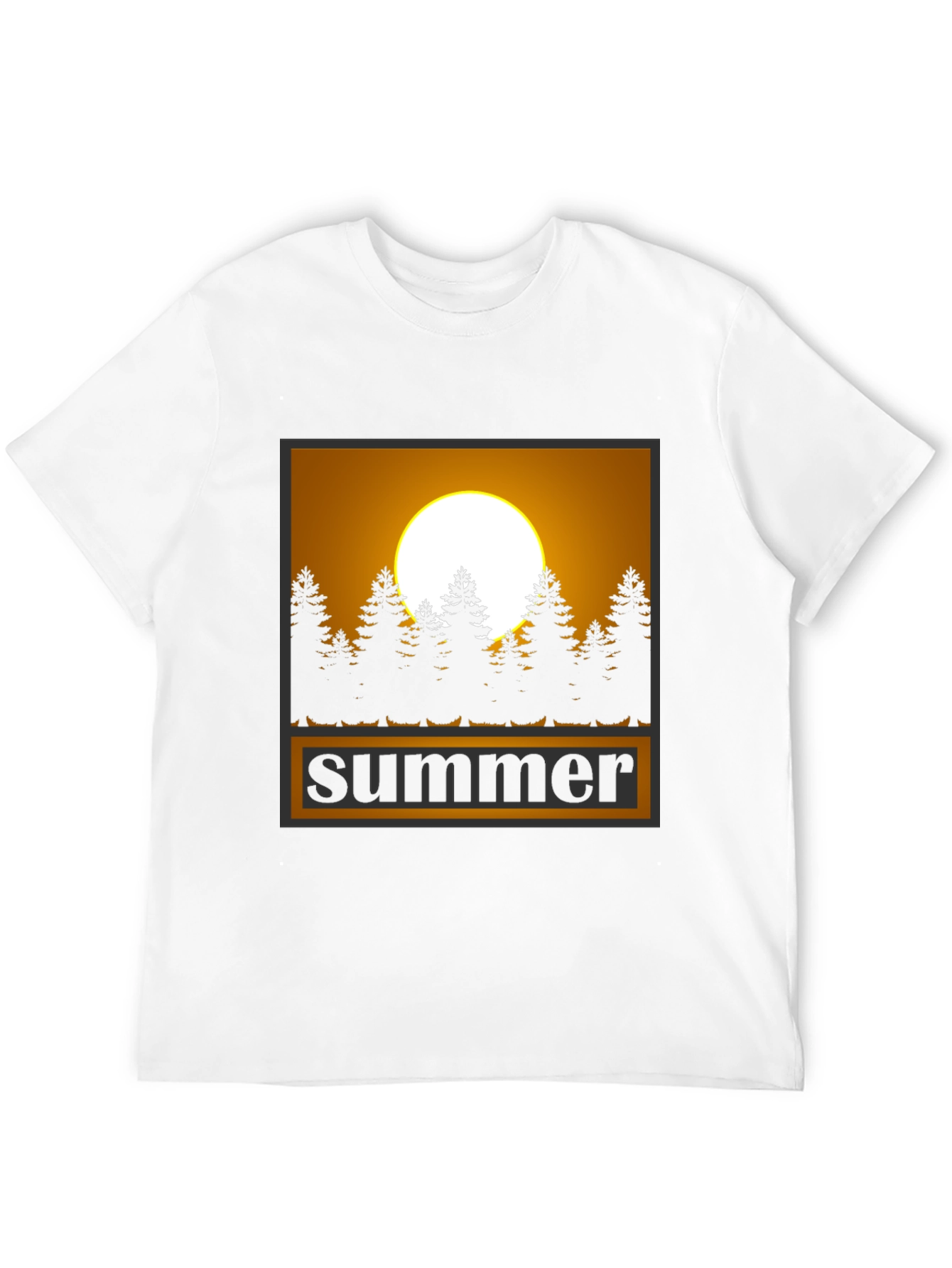 Summer Graphic Tee - Sunset & Trees Black T-Shirt