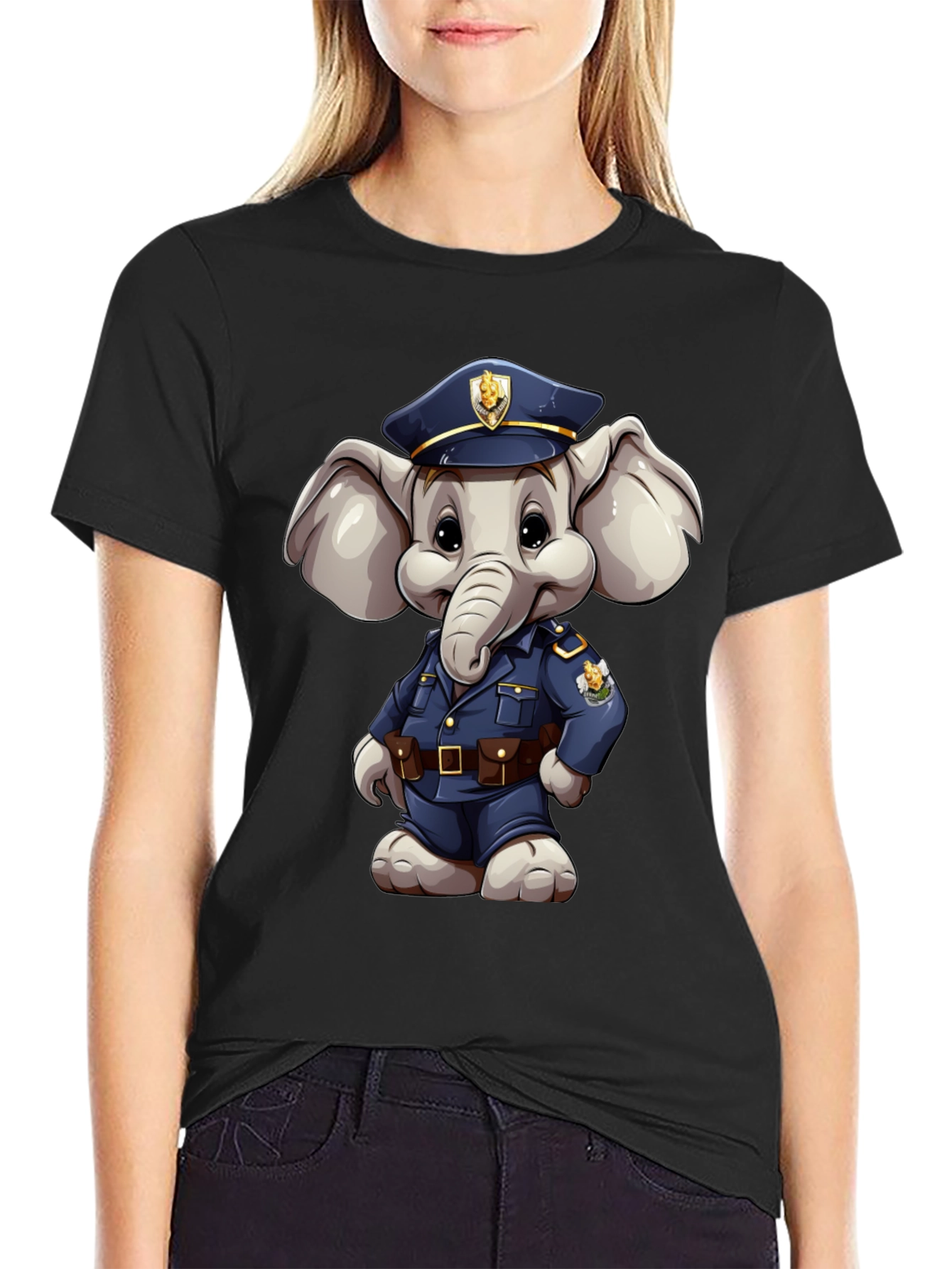 Elephant Police Officer T-Shirt