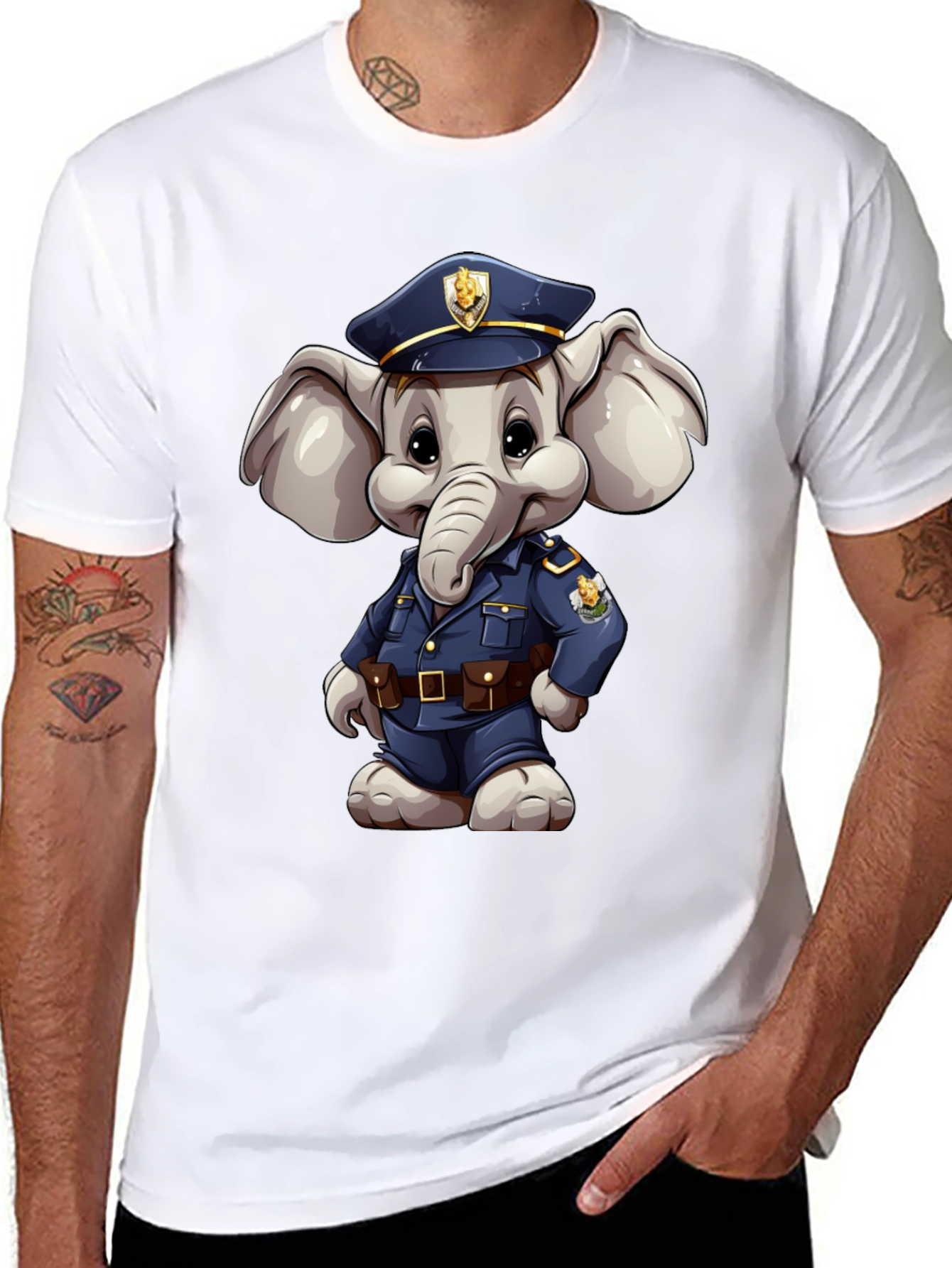Elephant Police Officer T-Shirt