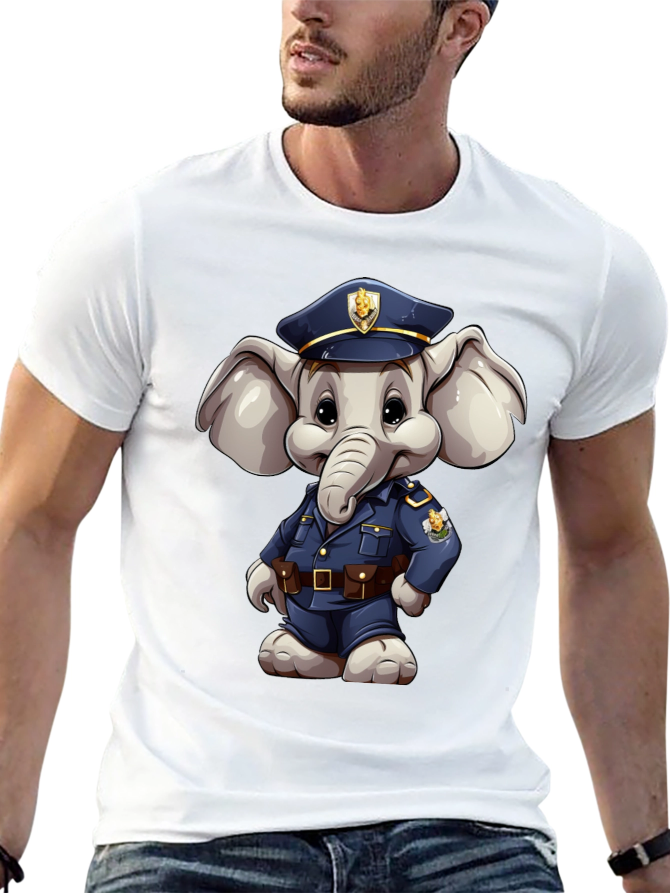 Elephant Police Officer T-Shirt