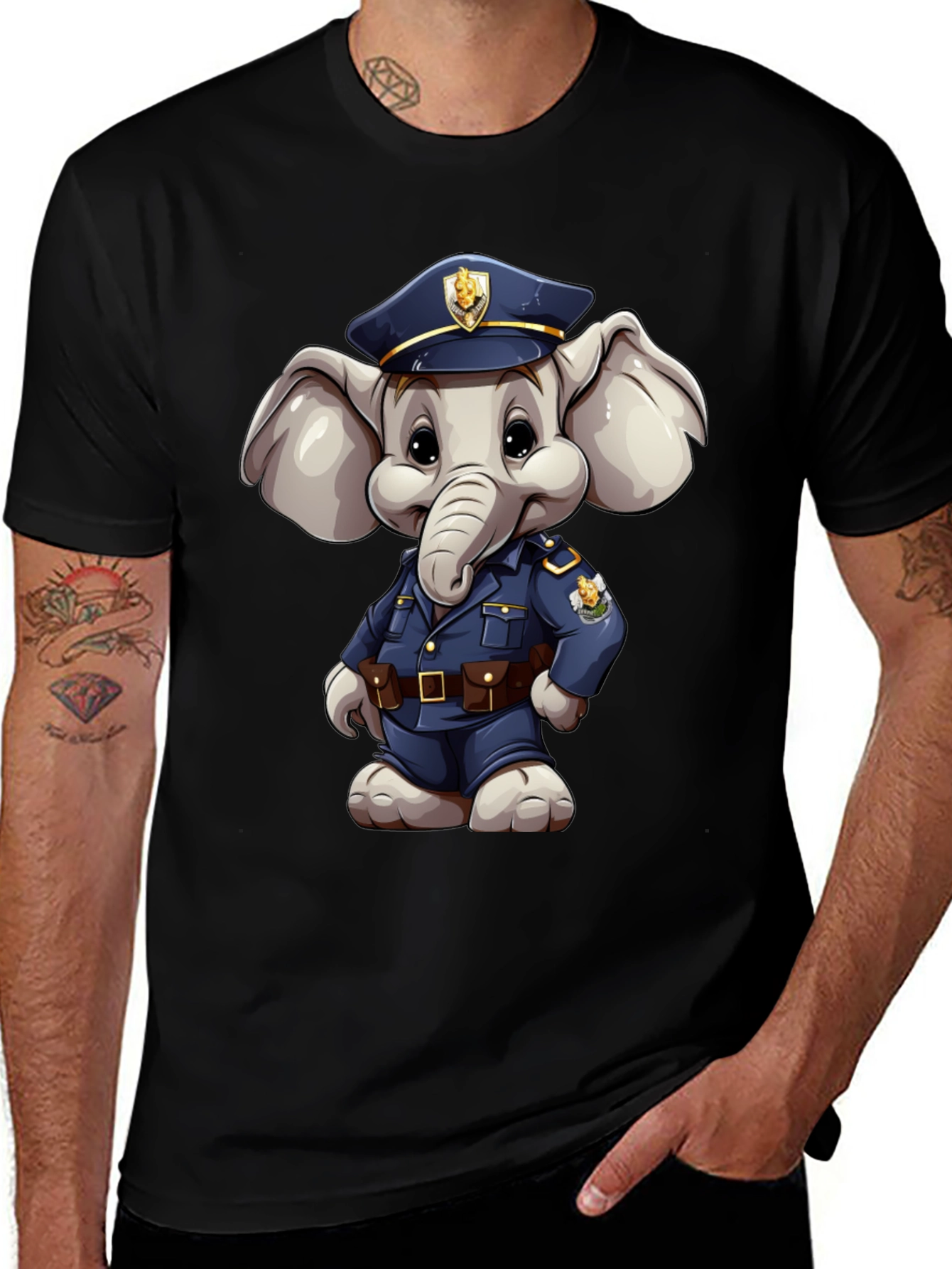 Elephant Police Officer T-Shirt