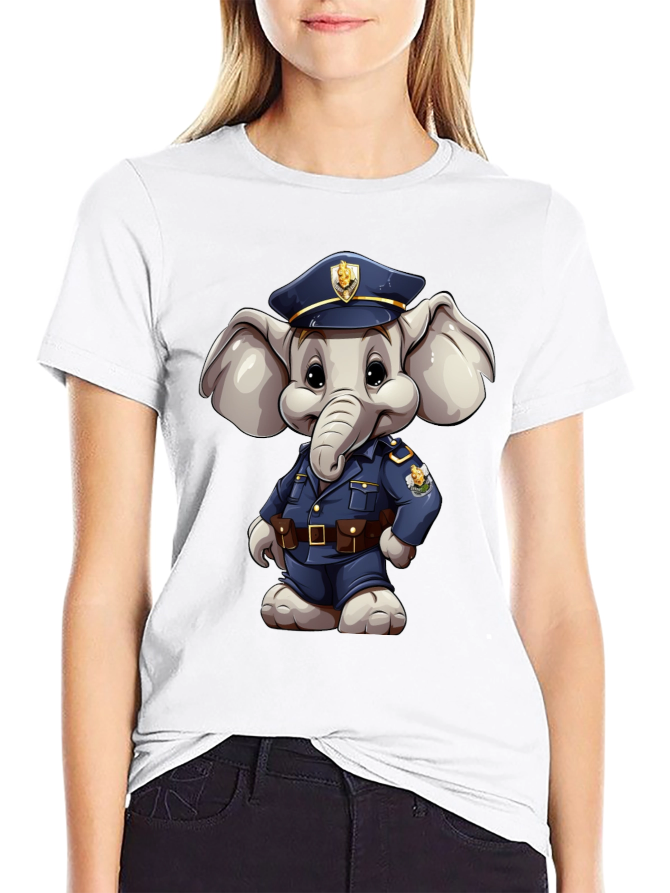 Elephant Police Officer T-Shirt