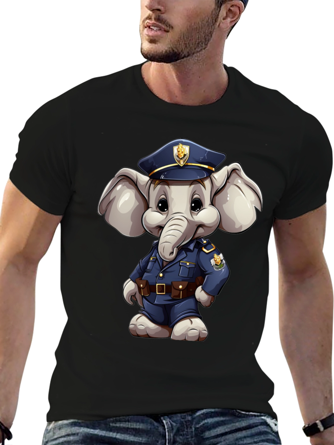 Elephant Police Officer T-Shirt