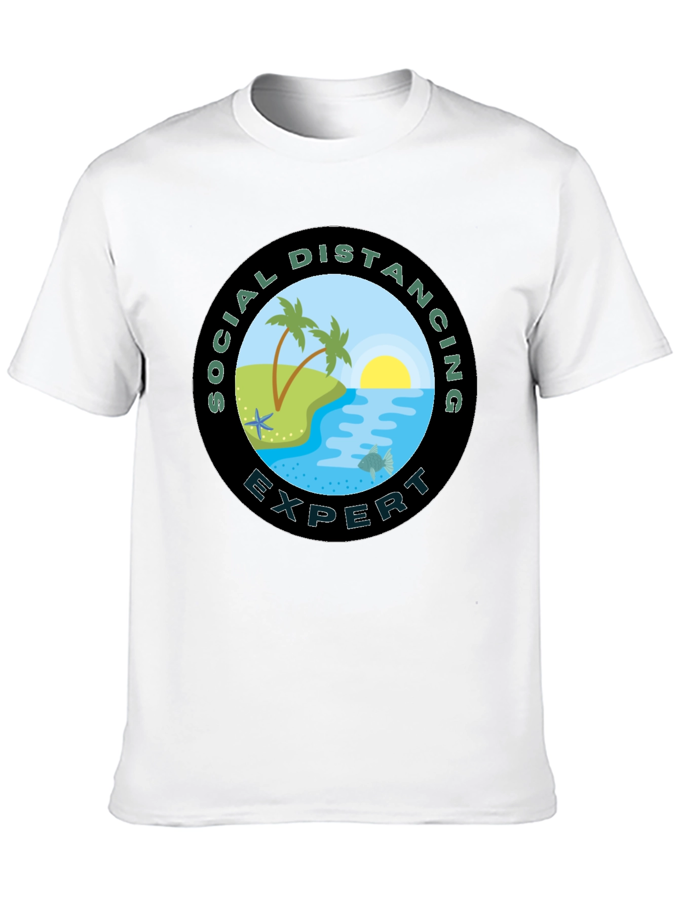 Social Distancing Expert Black T-Shirt