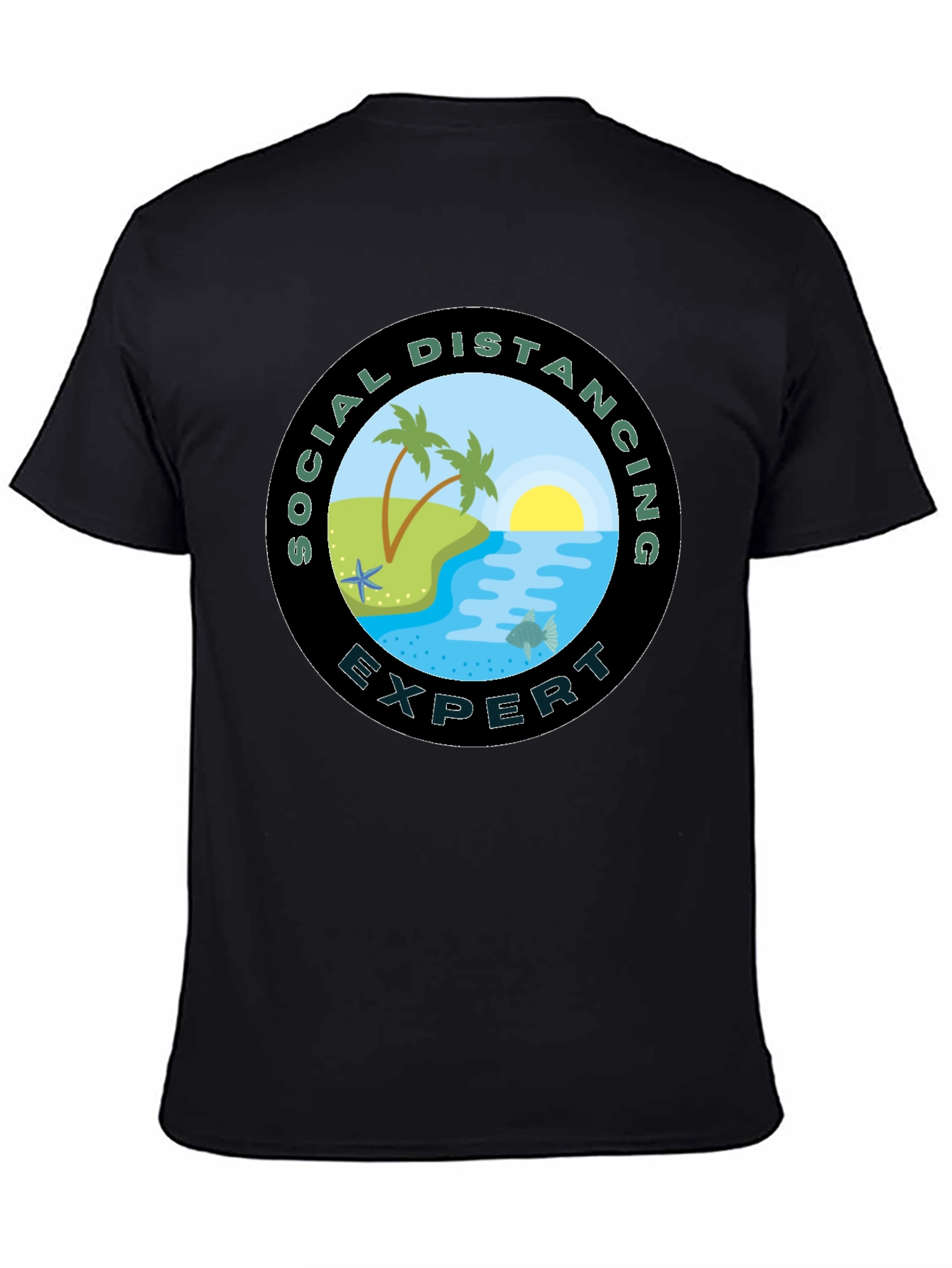 Social Distancing Expert Black T-Shirt