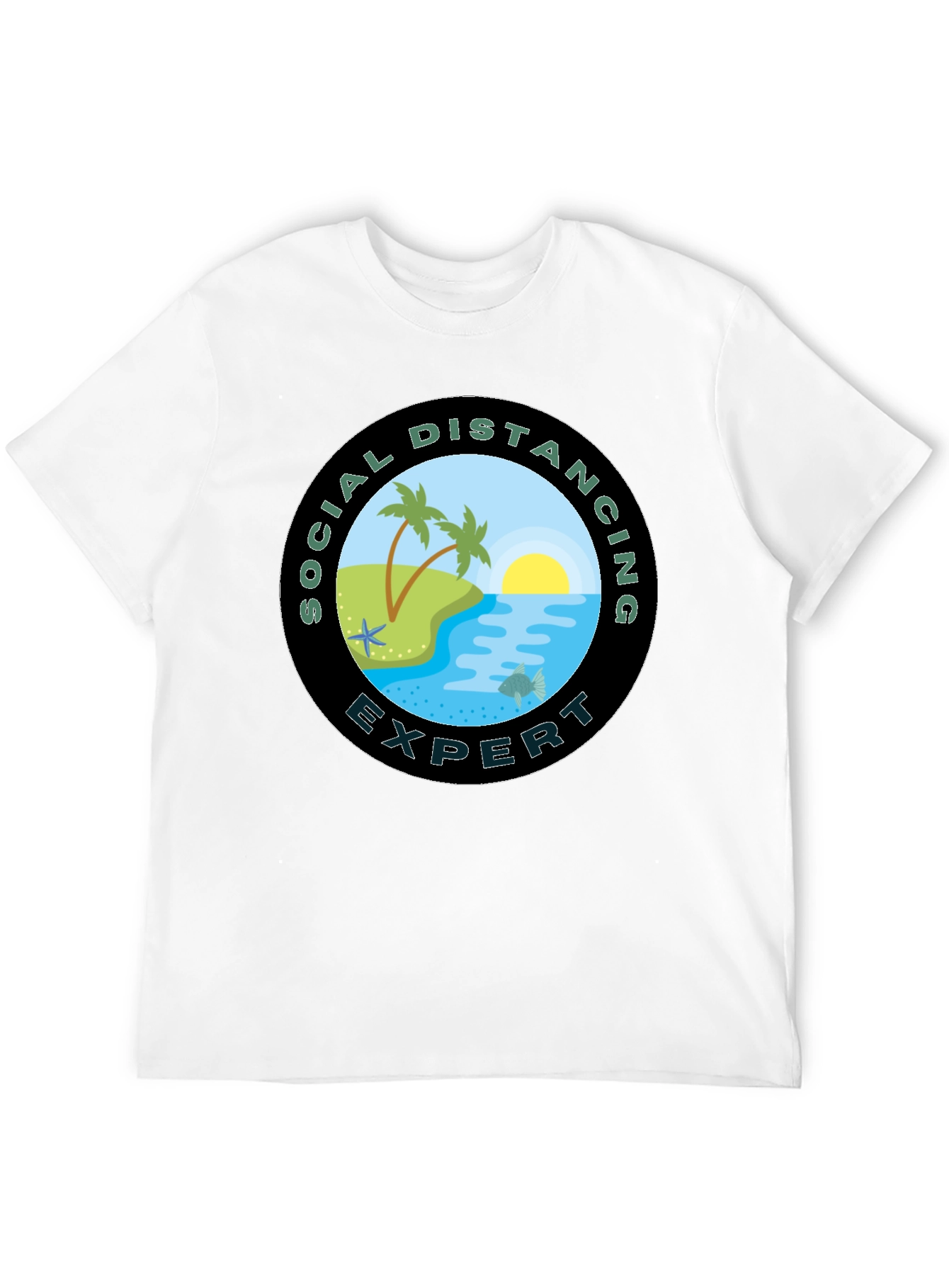 Social Distancing Expert Black T-Shirt
