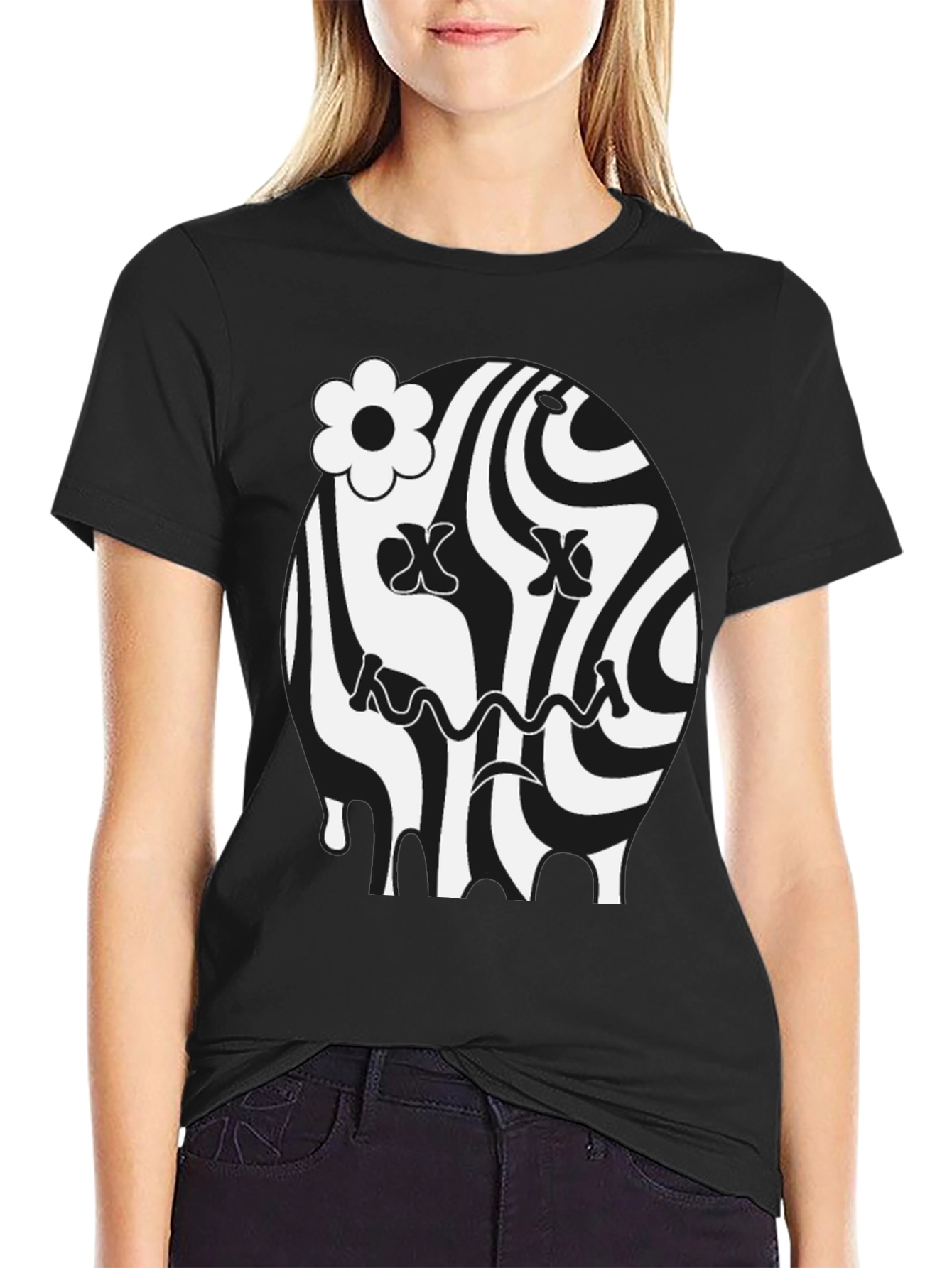 Groovy Black Graphic Tee