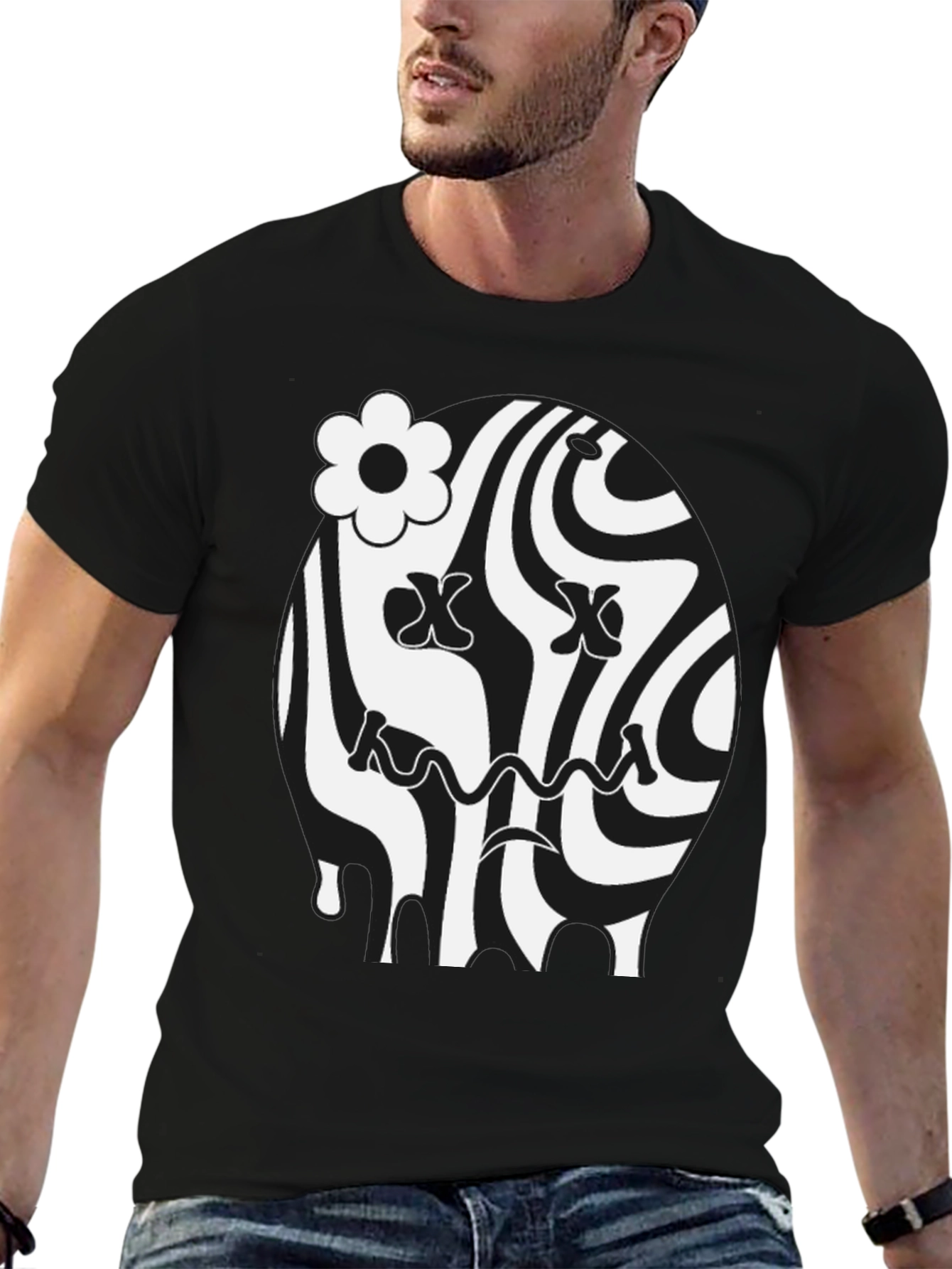 Groovy Black Graphic Tee
