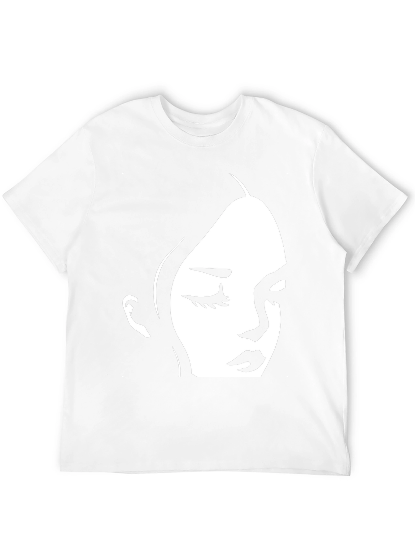 Black T-Shirt with Minimalist Face Design