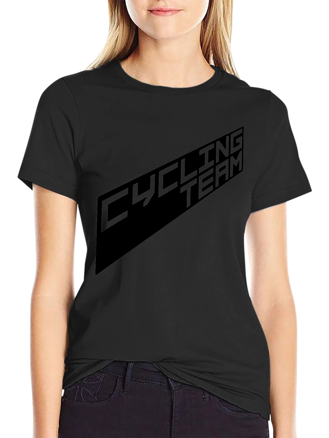 Cycling Team Black Graphic T-Shirt