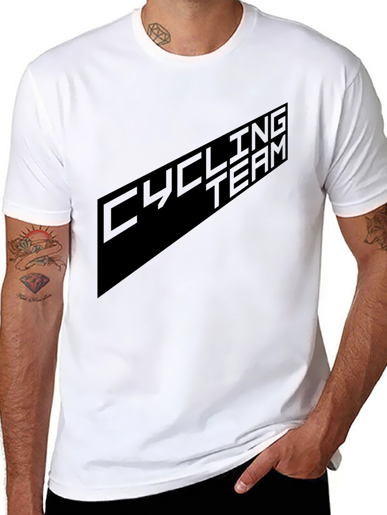 Cycling Team Black Graphic T-Shirt