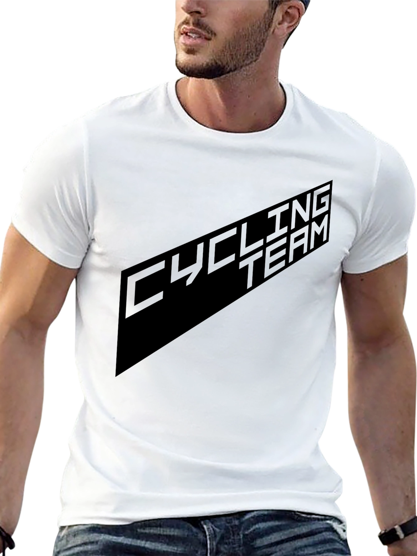 Cycling Team Black Graphic T-Shirt