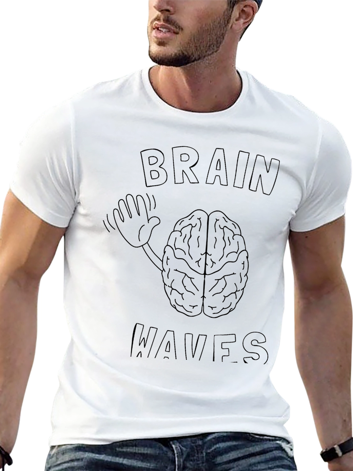 Brain Waves Graphic T-Shirt - Black