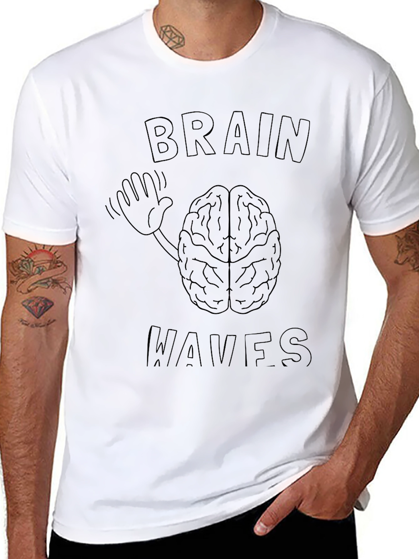 Brain Waves Graphic T-Shirt - Black