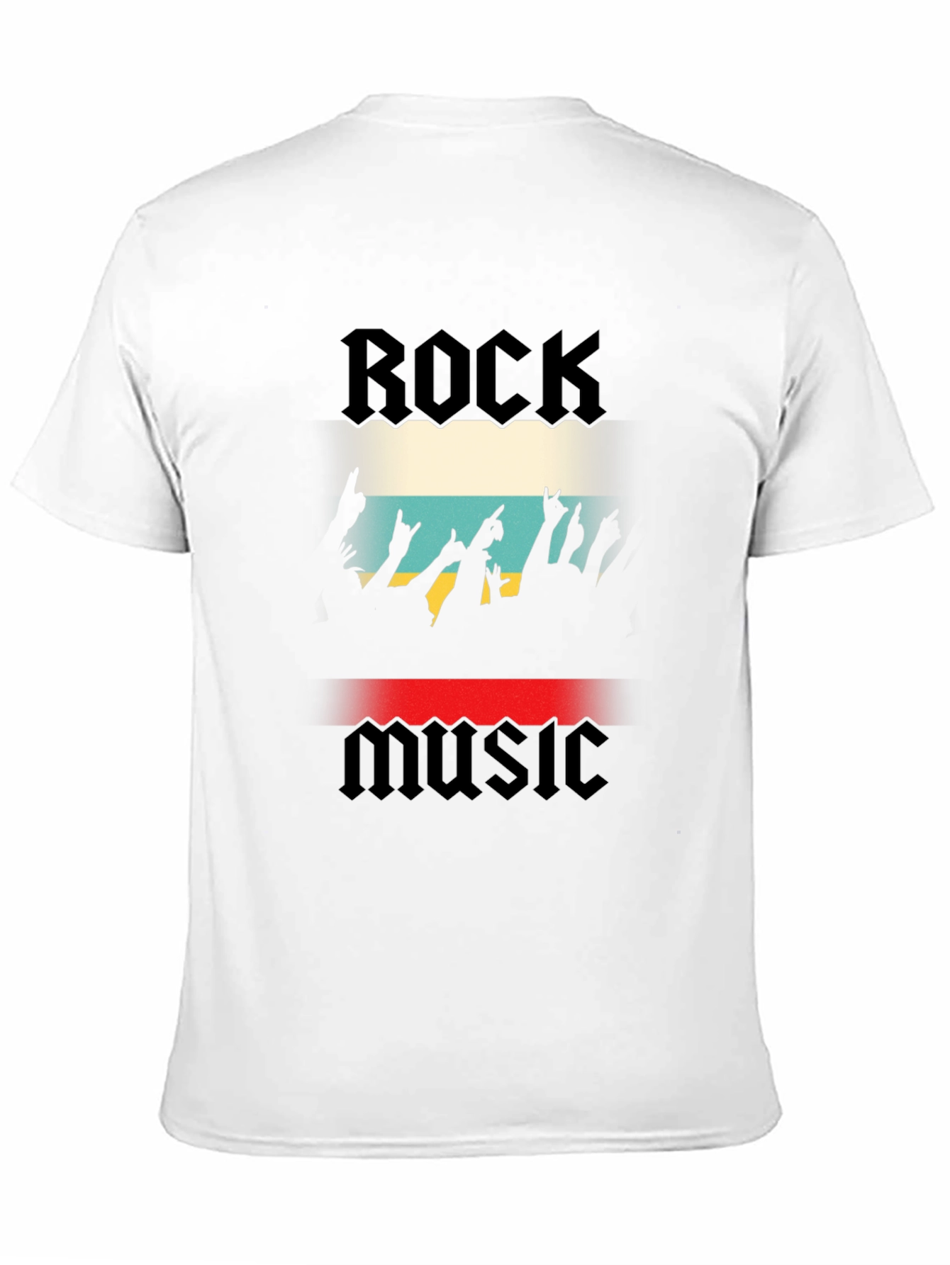 Rock Music Graphic Print Black T-Shirt