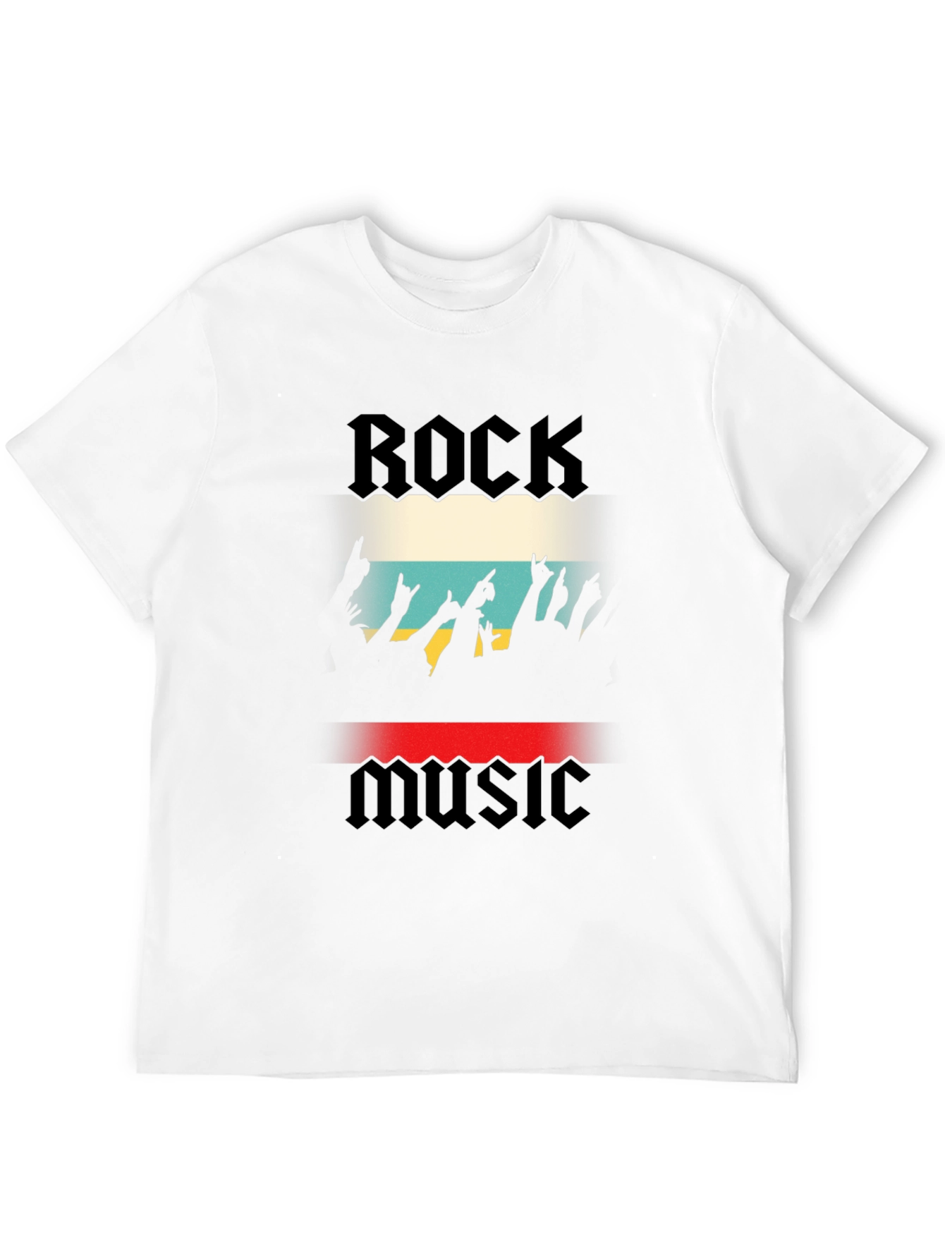 Rock Music Graphic Print Black T-Shirt