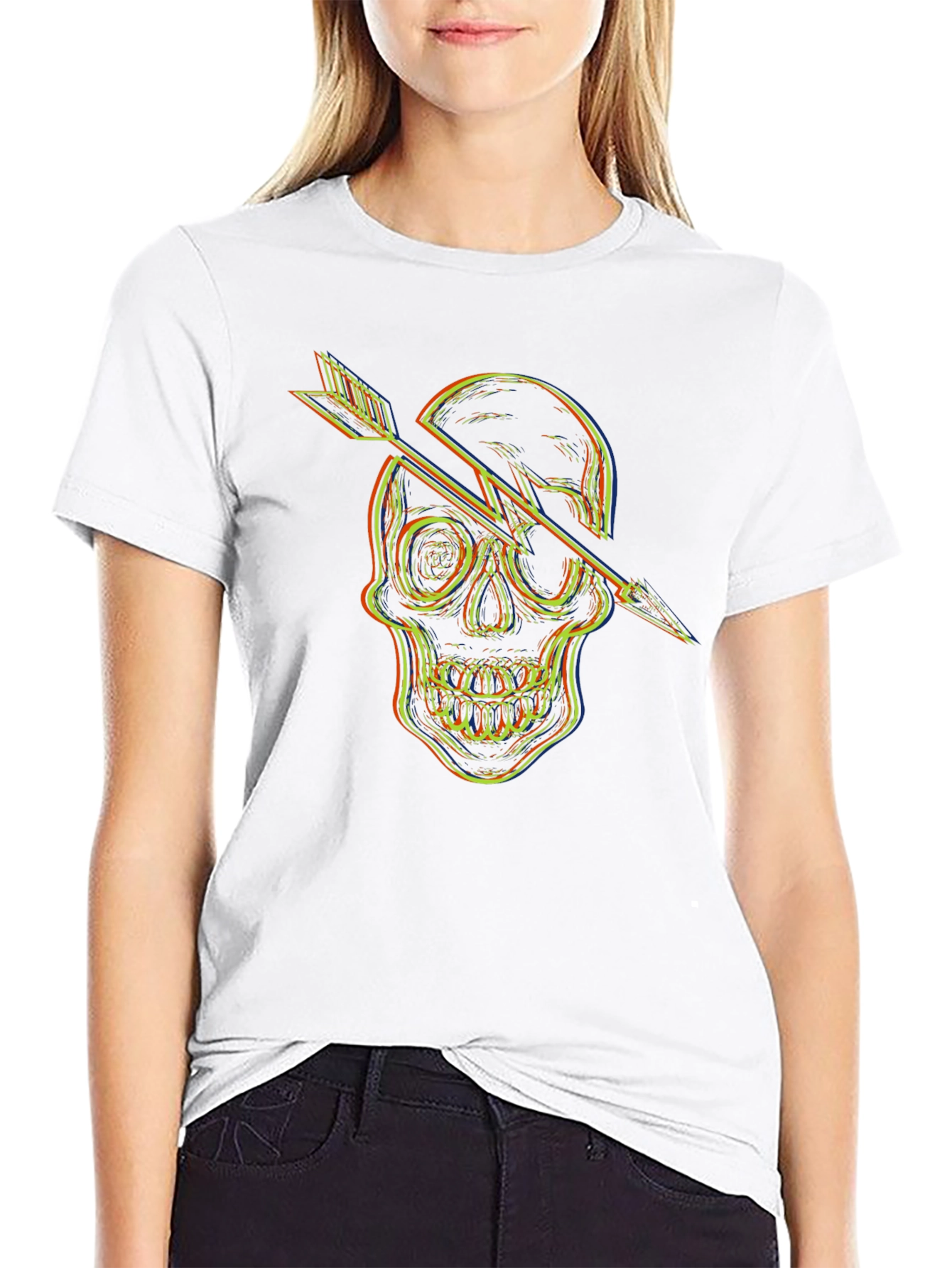 Skull Arrow Graphic T-Shirt - Mens Black Tee