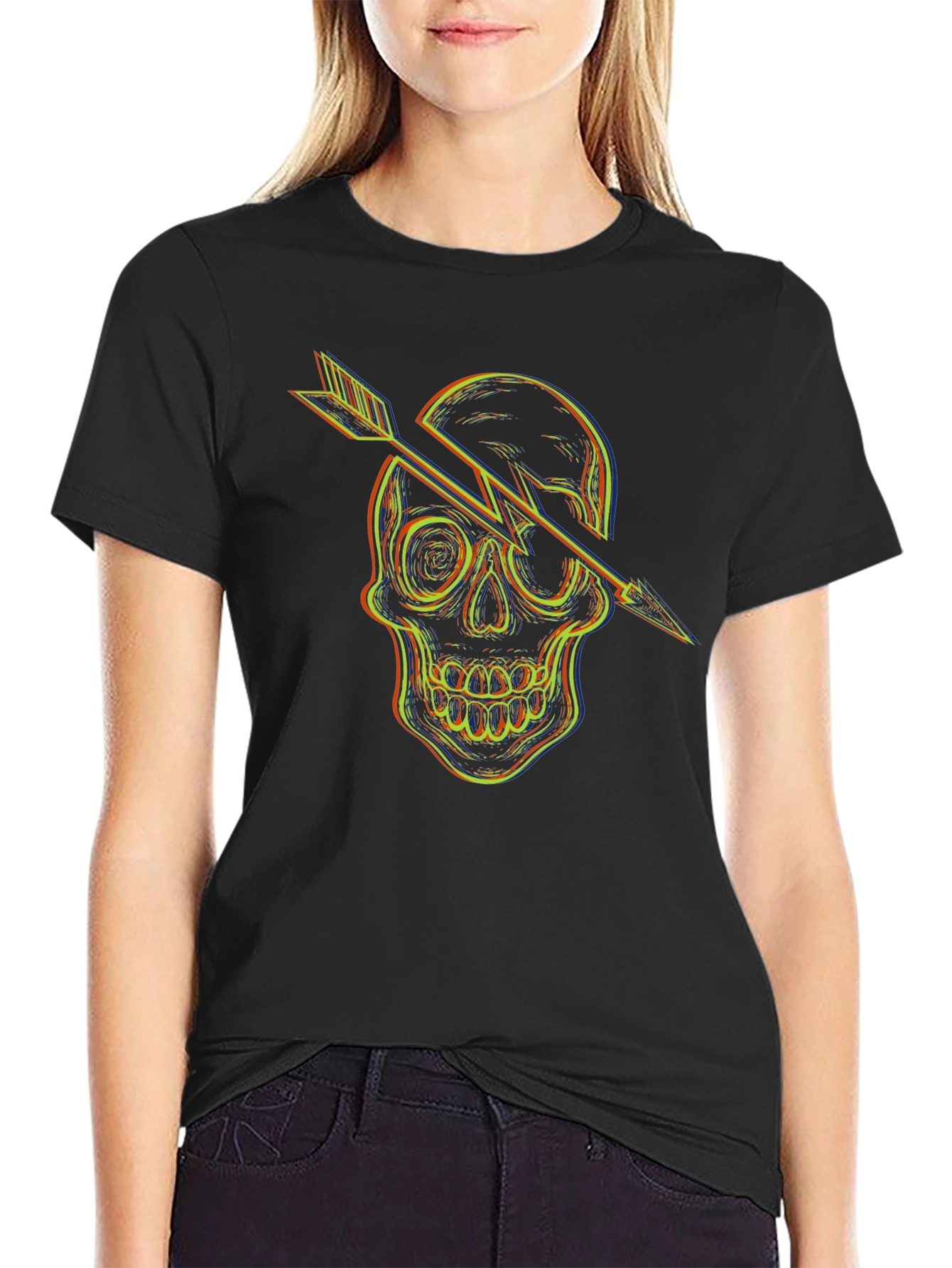 Skull Arrow Graphic T-Shirt - Mens Black Tee