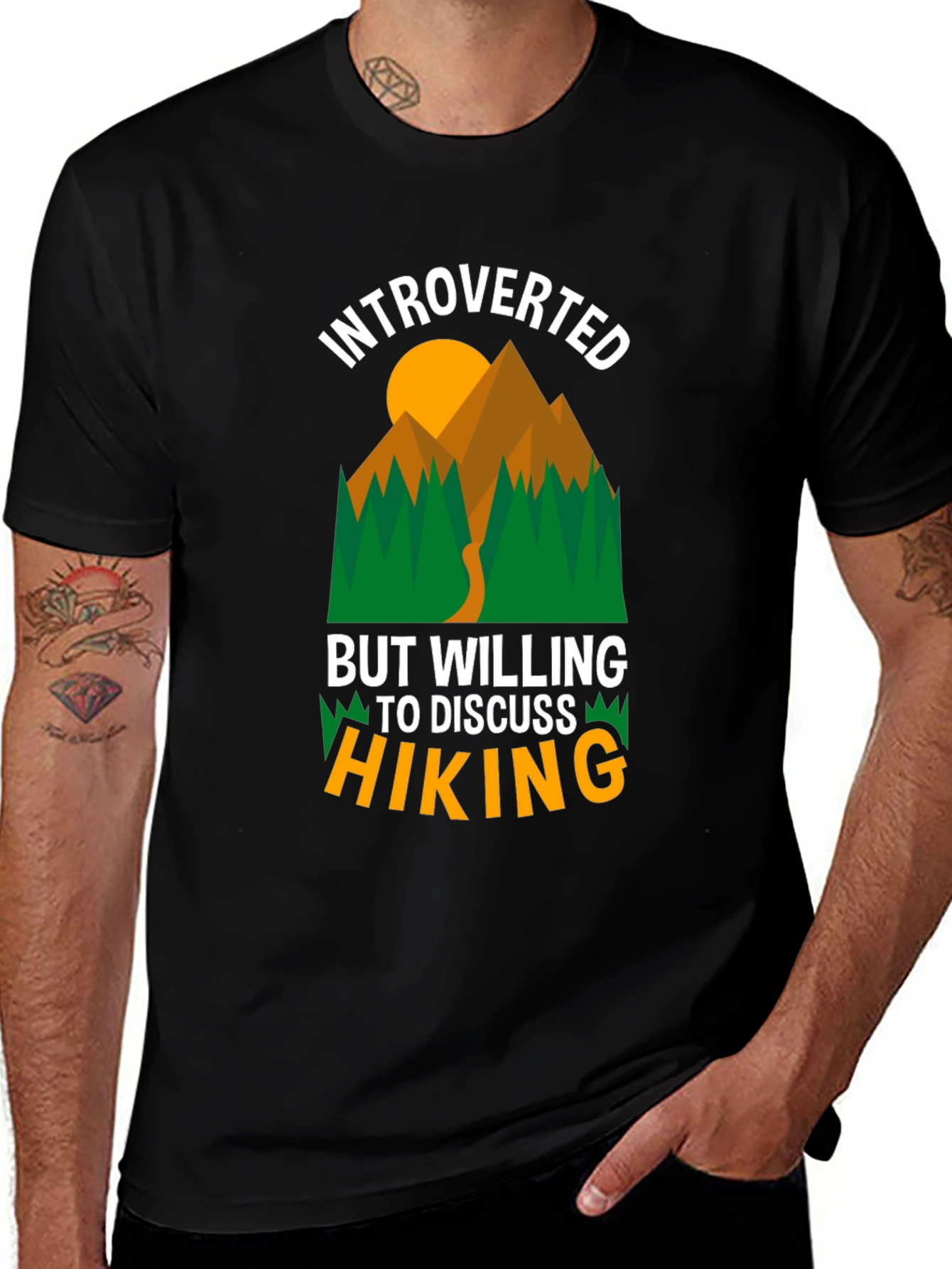 Introverted Hiking Graphic T-Shirt