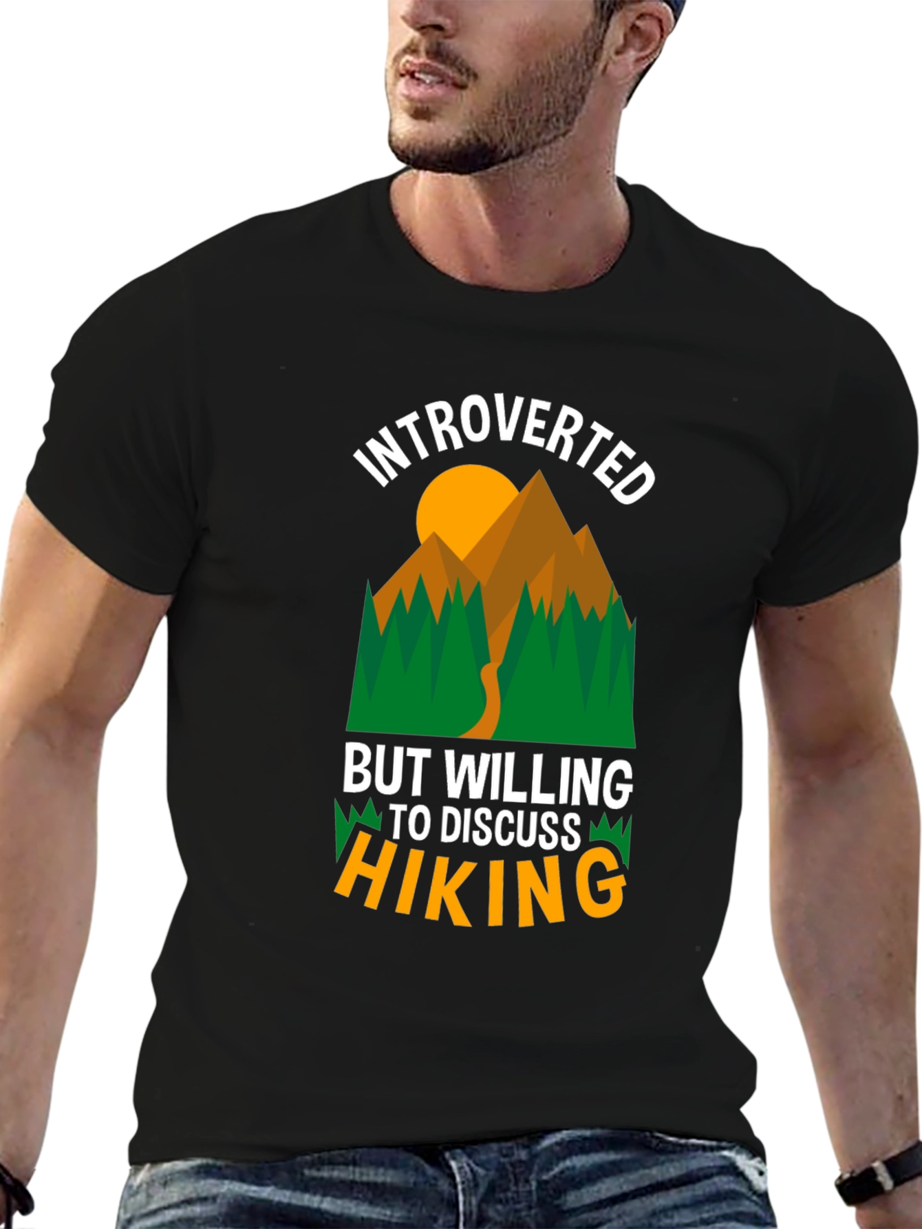 Introverted Hiking Graphic T-Shirt