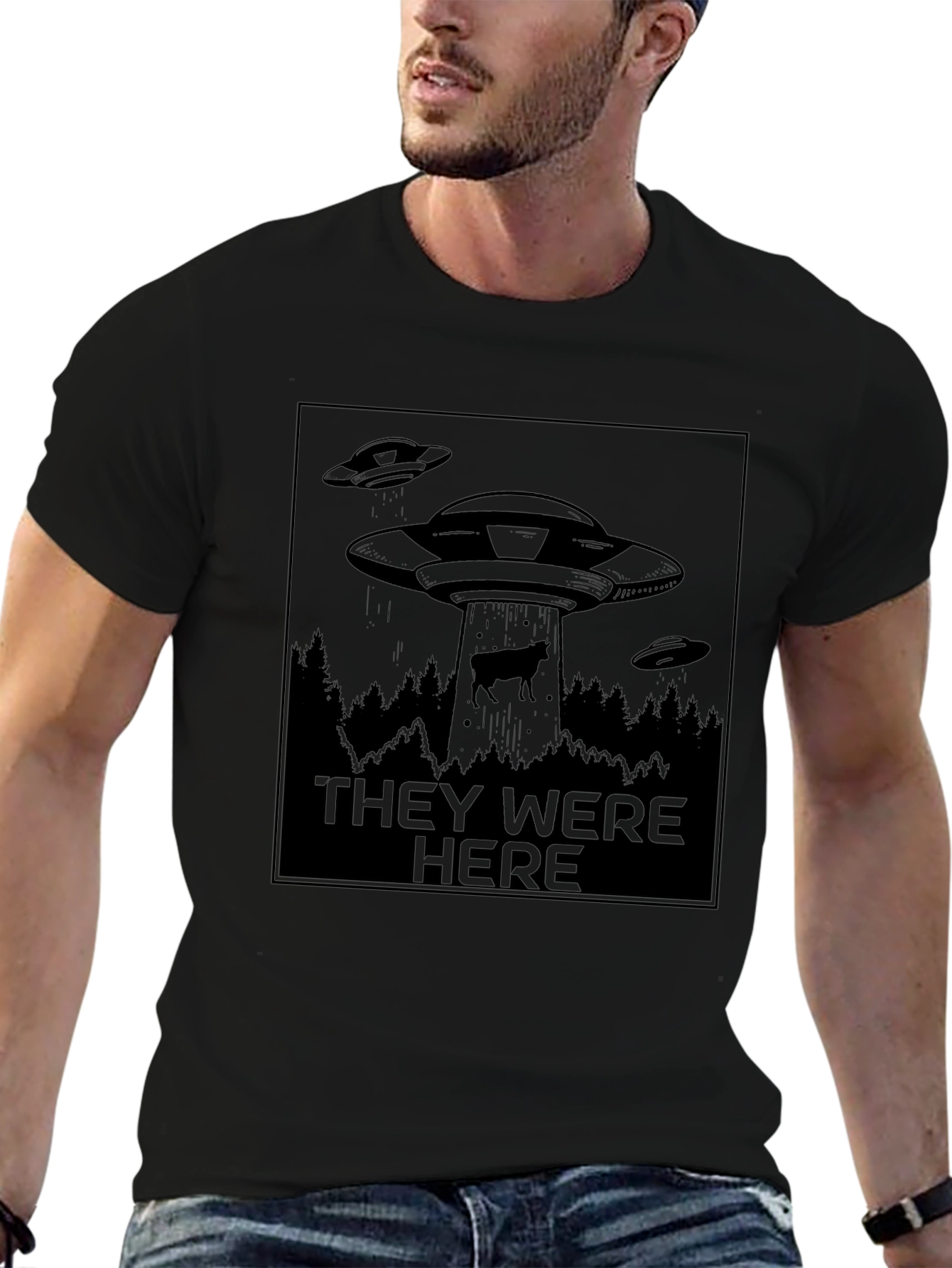 Alien Abduction Graphic Tee - They Were Here