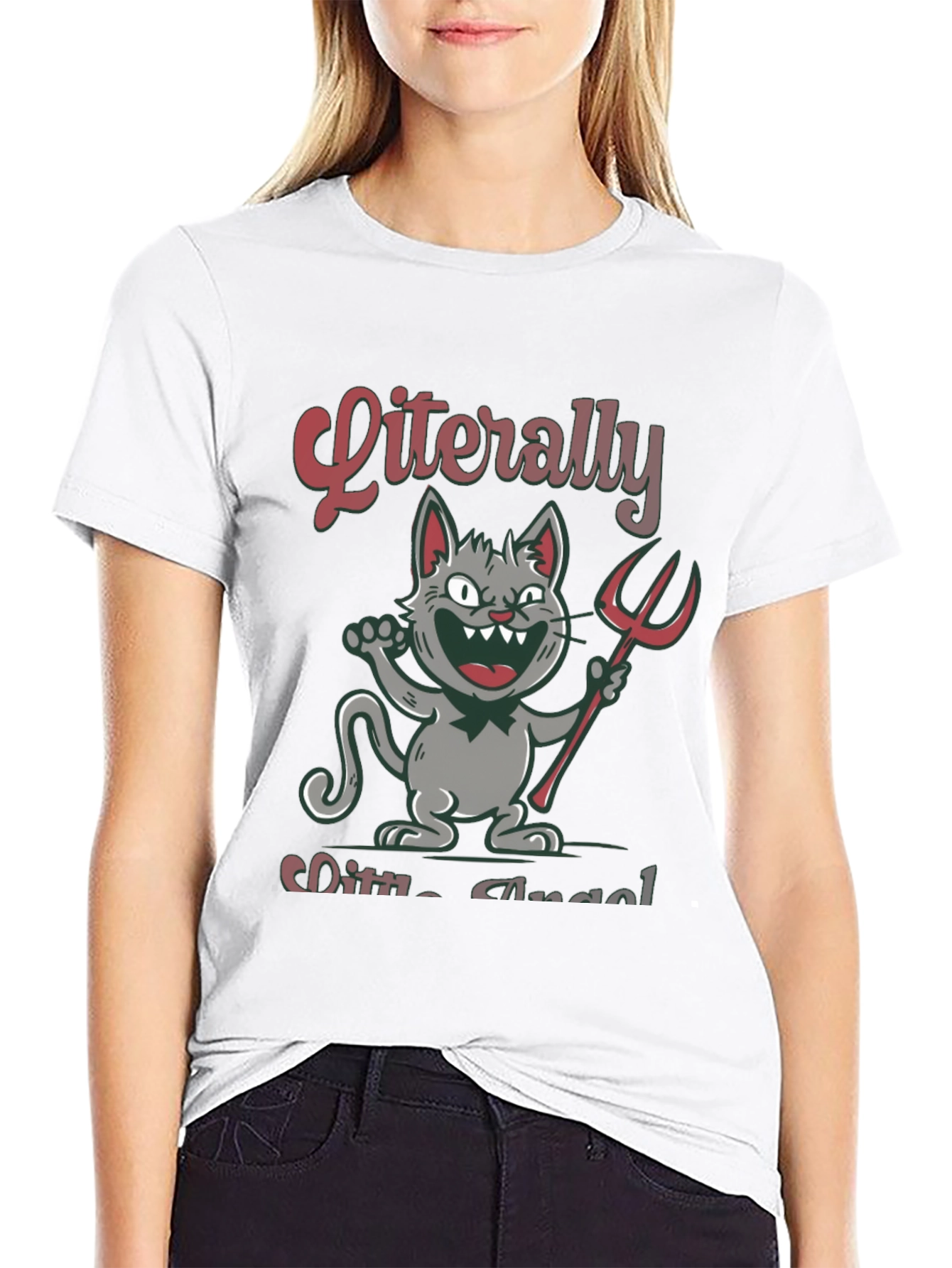Literally Little Angel Devil Cat T-Shirt