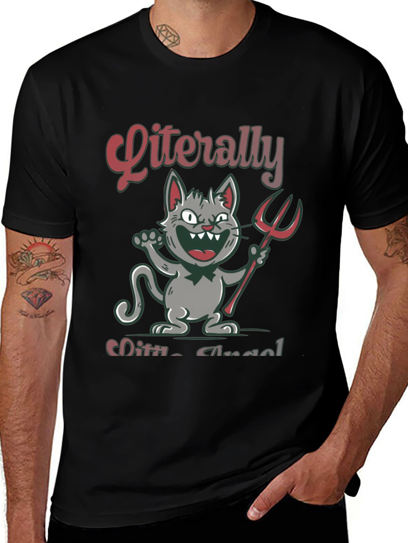 Literally Little Angel Devil Cat T-Shirt