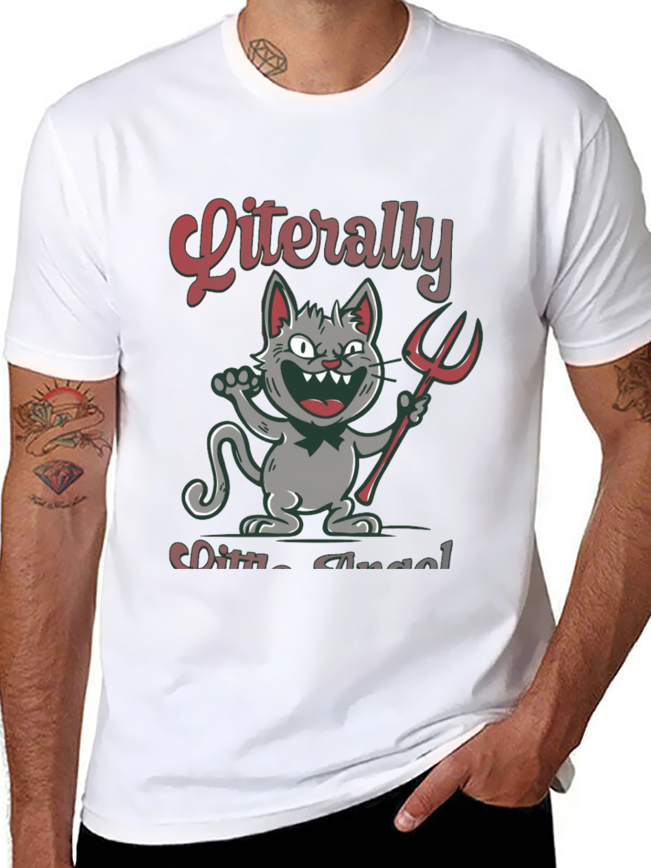 Literally Little Angel Devil Cat T-Shirt
