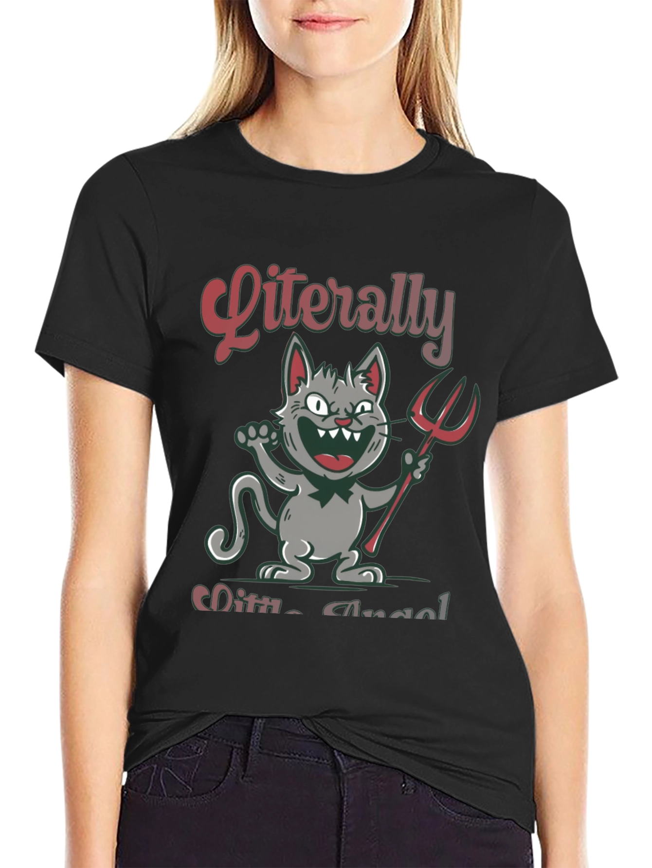 Literally Little Angel Devil Cat T-Shirt