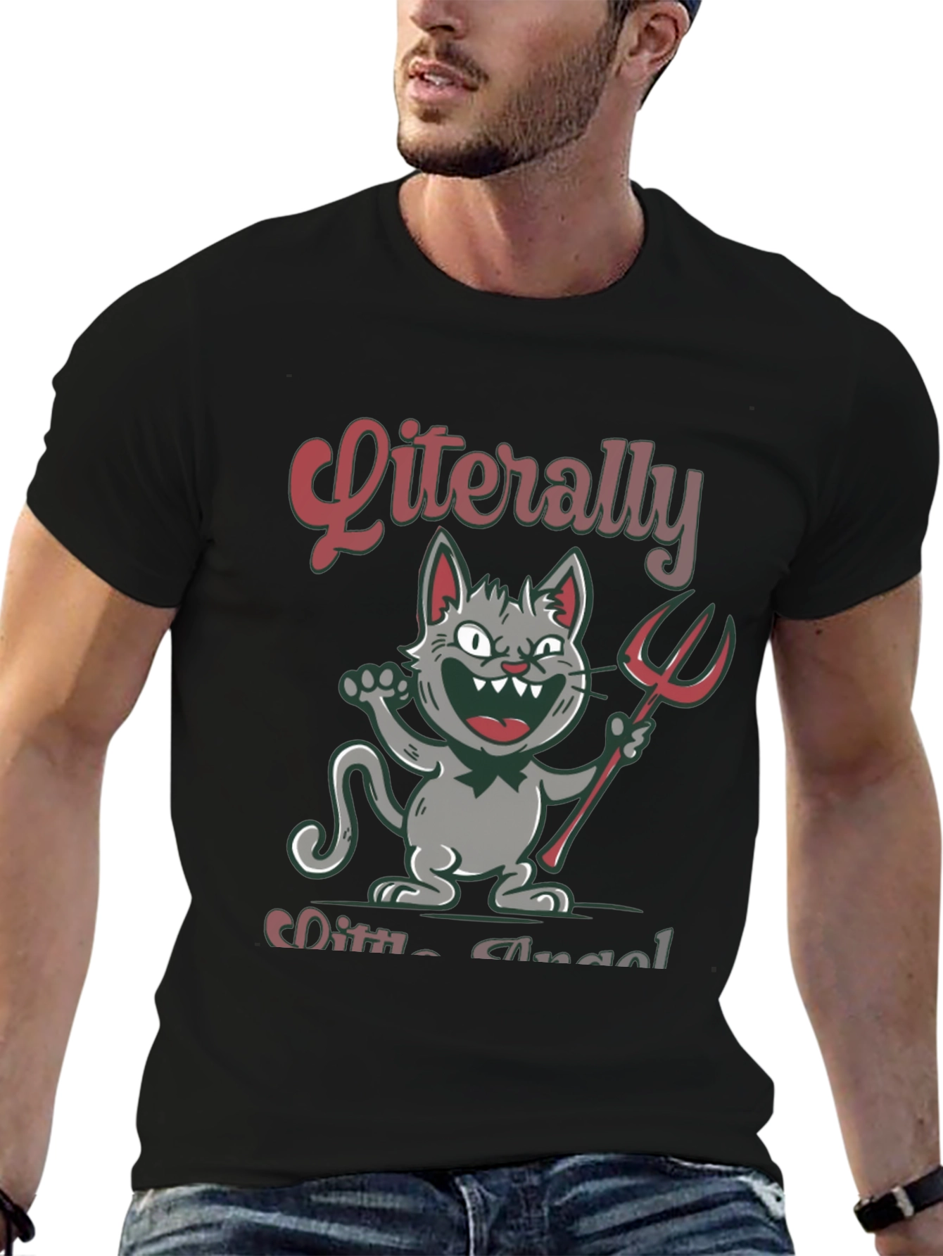 Literally Little Angel Devil Cat T-Shirt