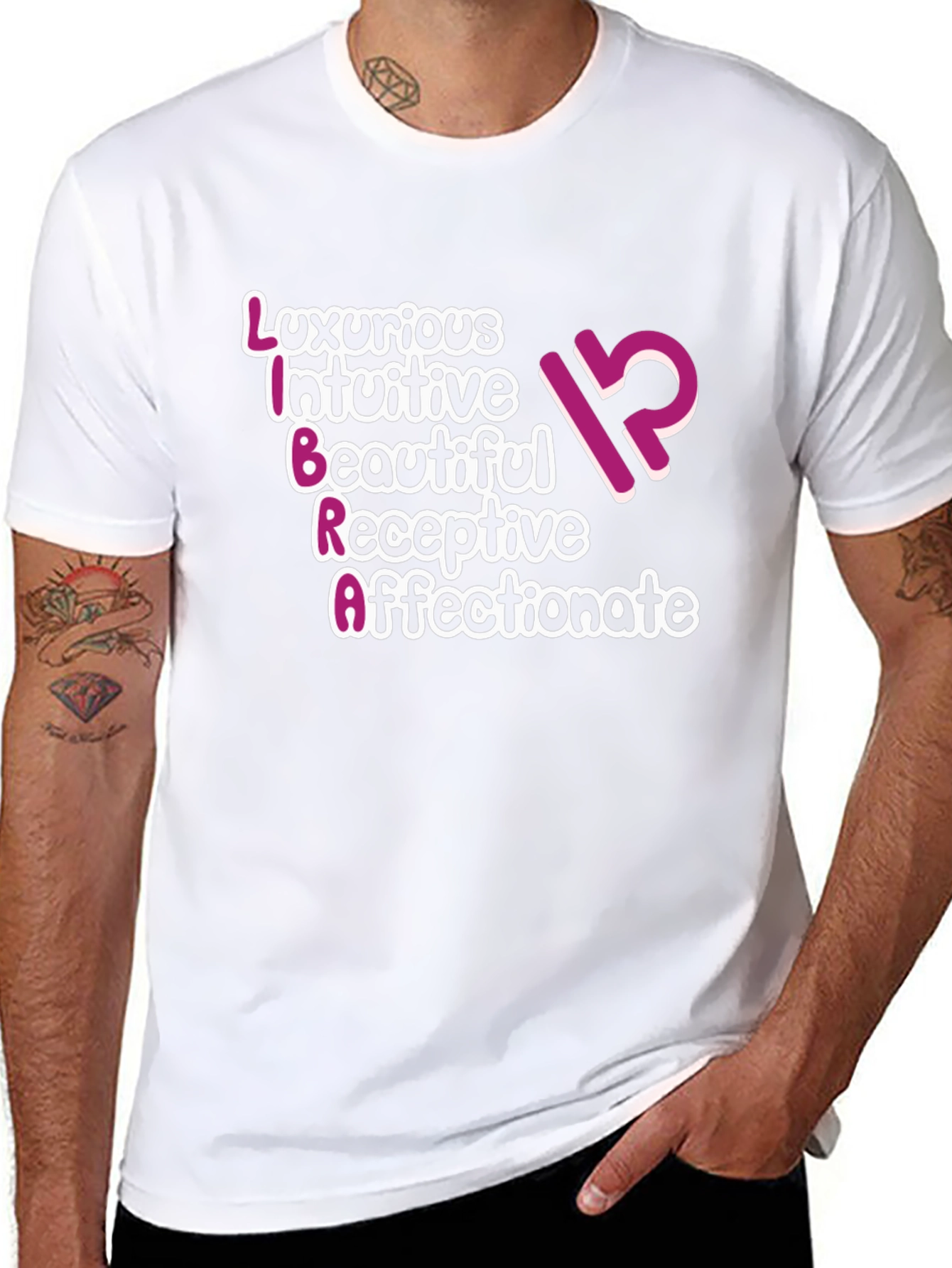 Libra Zodiac Sign T-Shirt - Luxurious Intuitive Beautiful