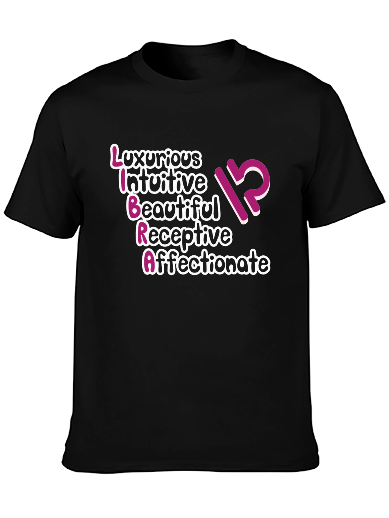 Libra Zodiac Sign T-Shirt - Luxurious Intuitive Beautiful