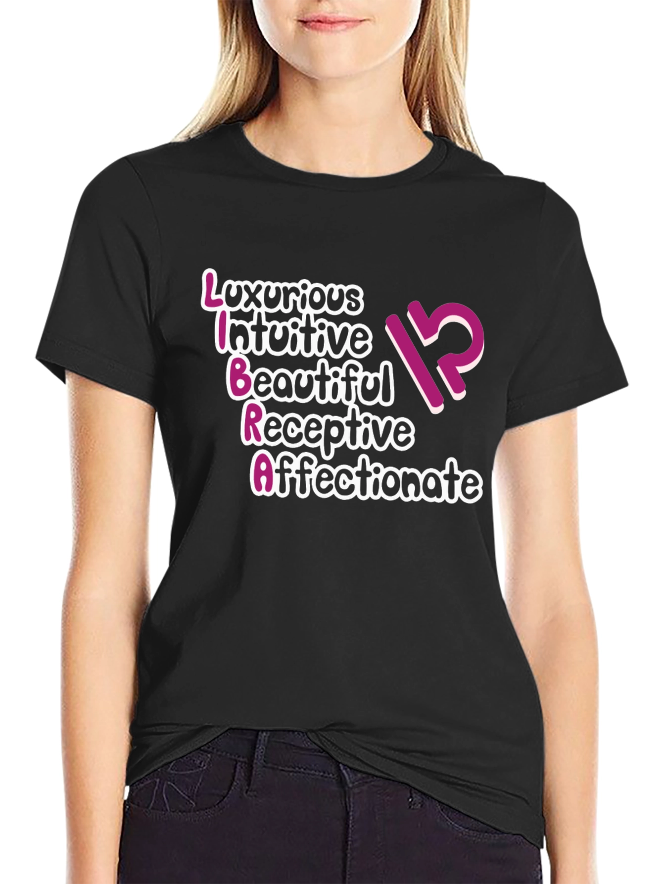 Libra Zodiac Sign T-Shirt - Luxurious Intuitive Beautiful
