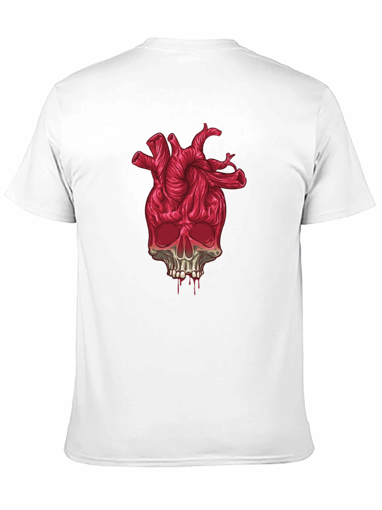 Heart Skull Graphic Tee - Black