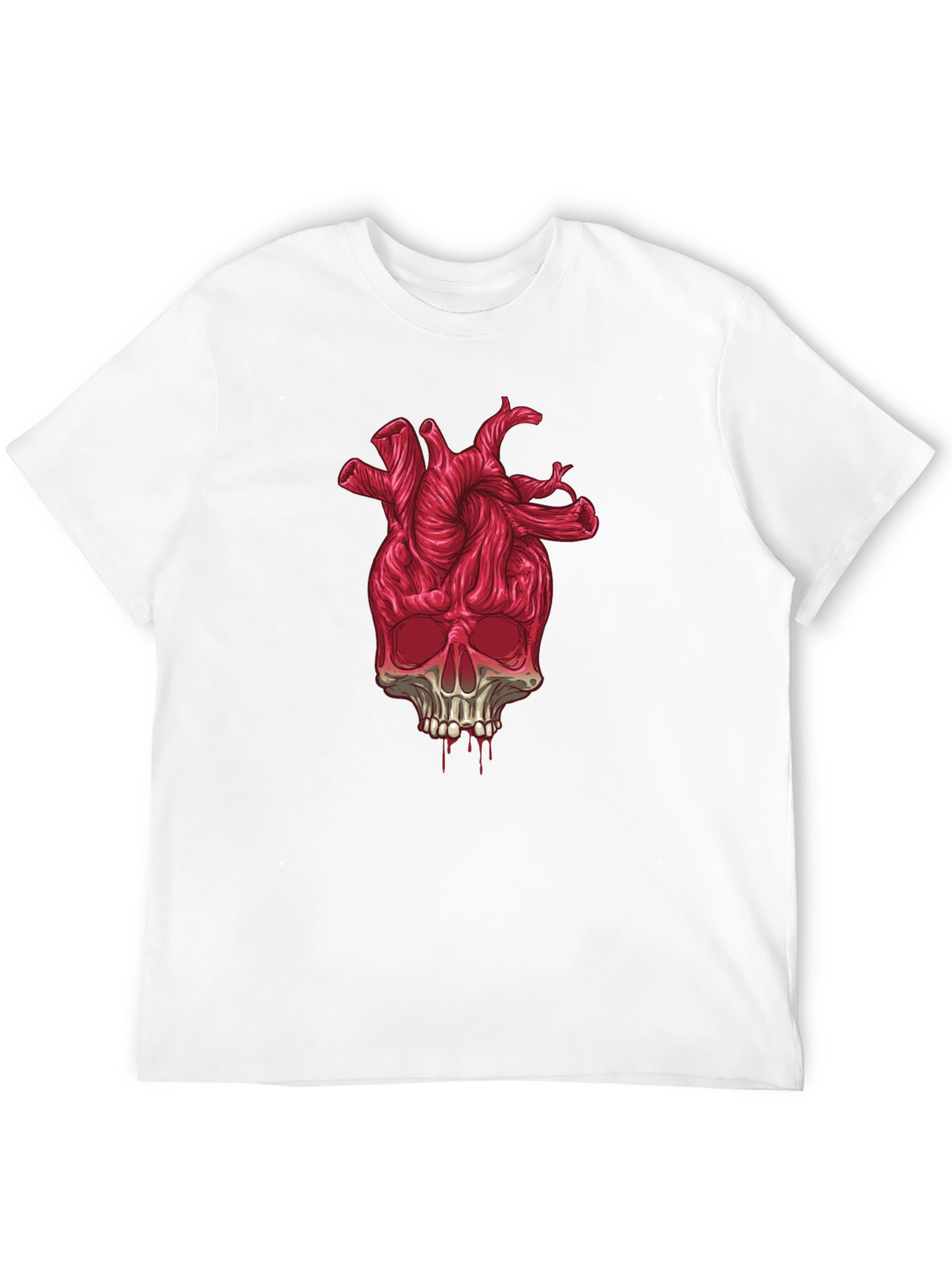 Heart Skull Graphic Tee - Black