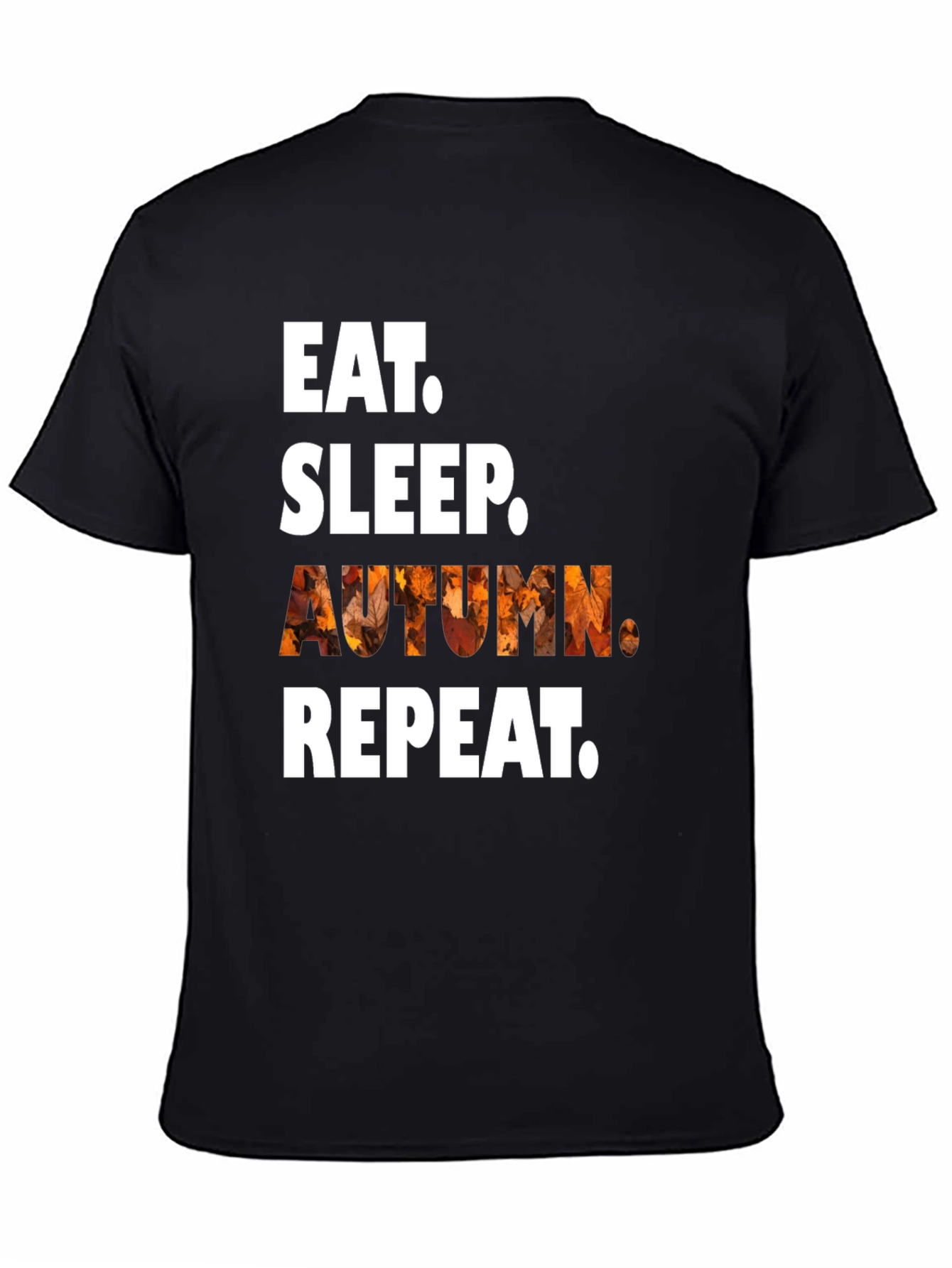 Eat Sleep Autumn Repeat Black T-Shirt