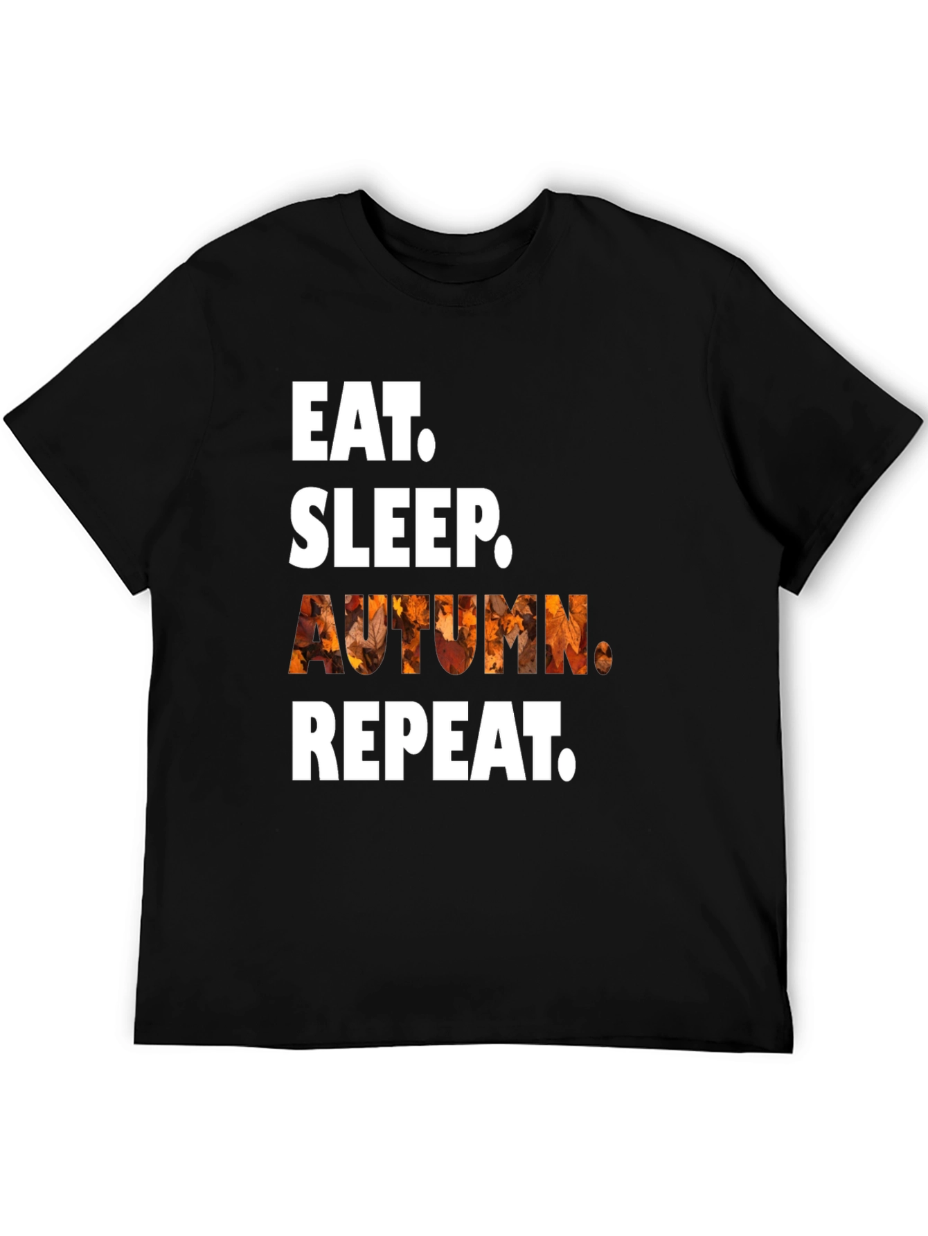 Eat Sleep Autumn Repeat Black T-Shirt