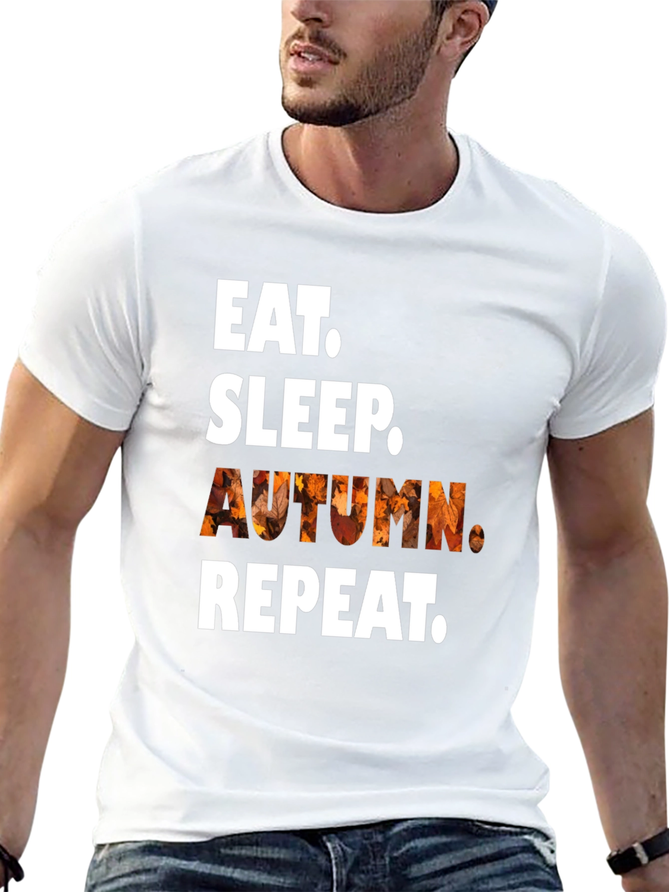 Eat Sleep Autumn Repeat Black T-Shirt