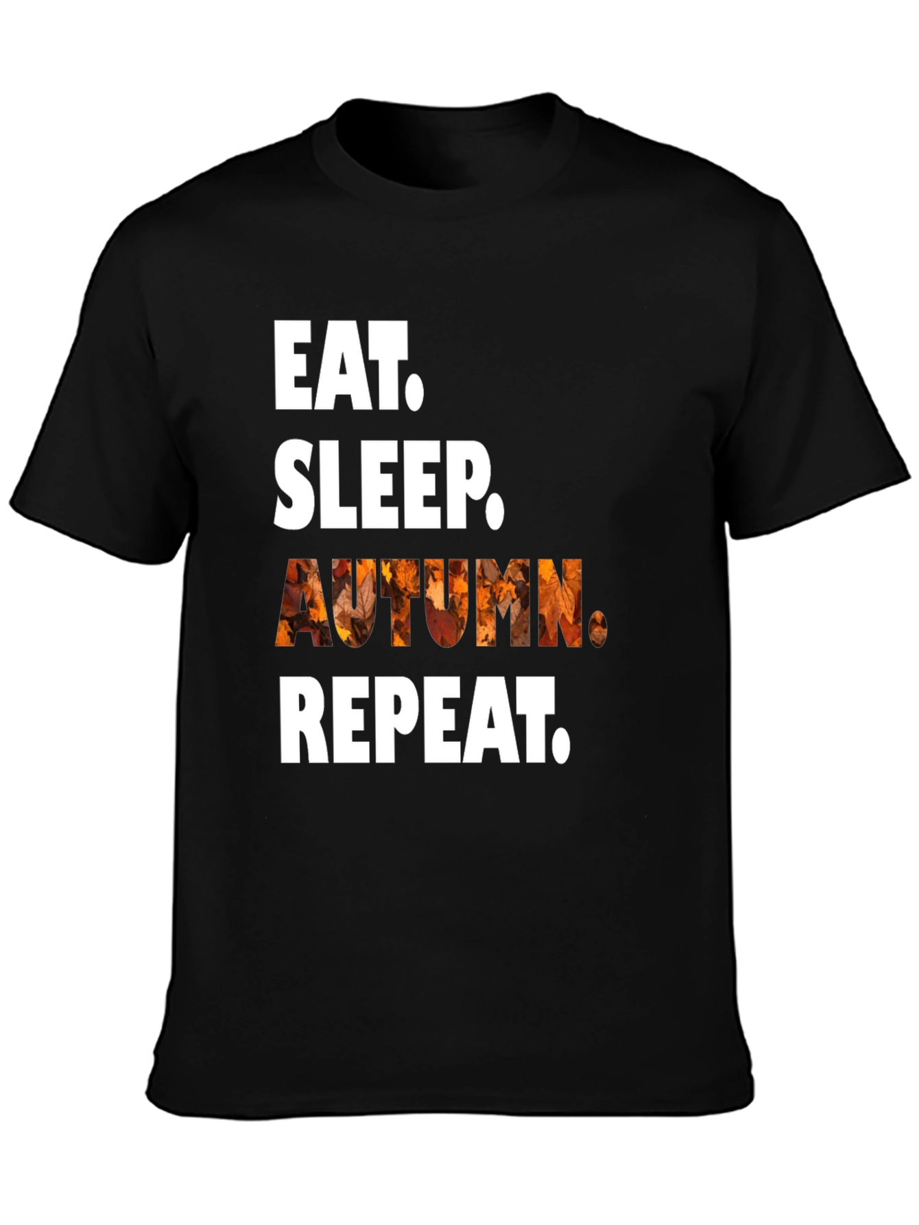 Eat Sleep Autumn Repeat Black T-Shirt