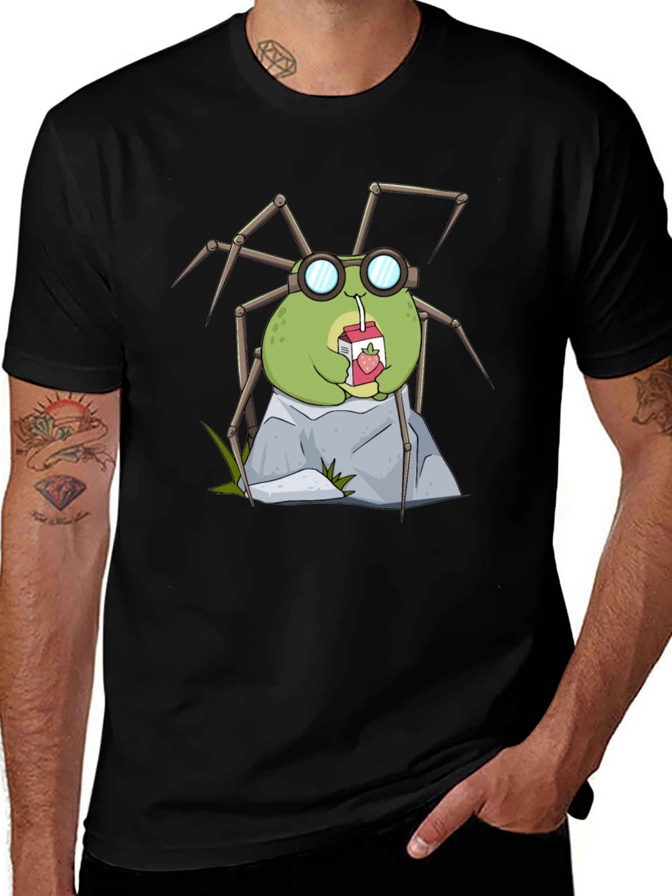 Cute Spider Drinking Juice T-Shirt