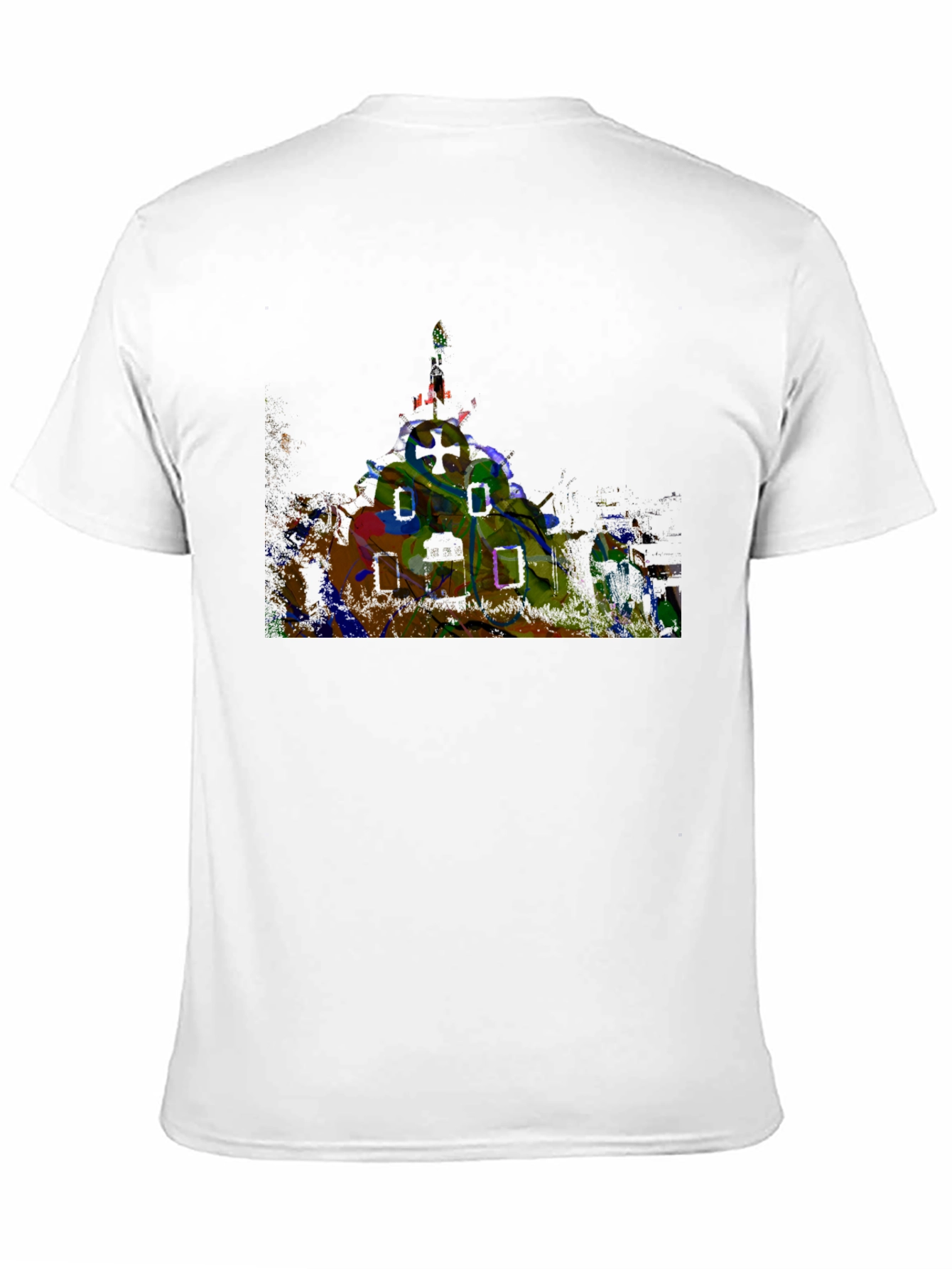 Abstract Castle Graphic Black T-Shirt