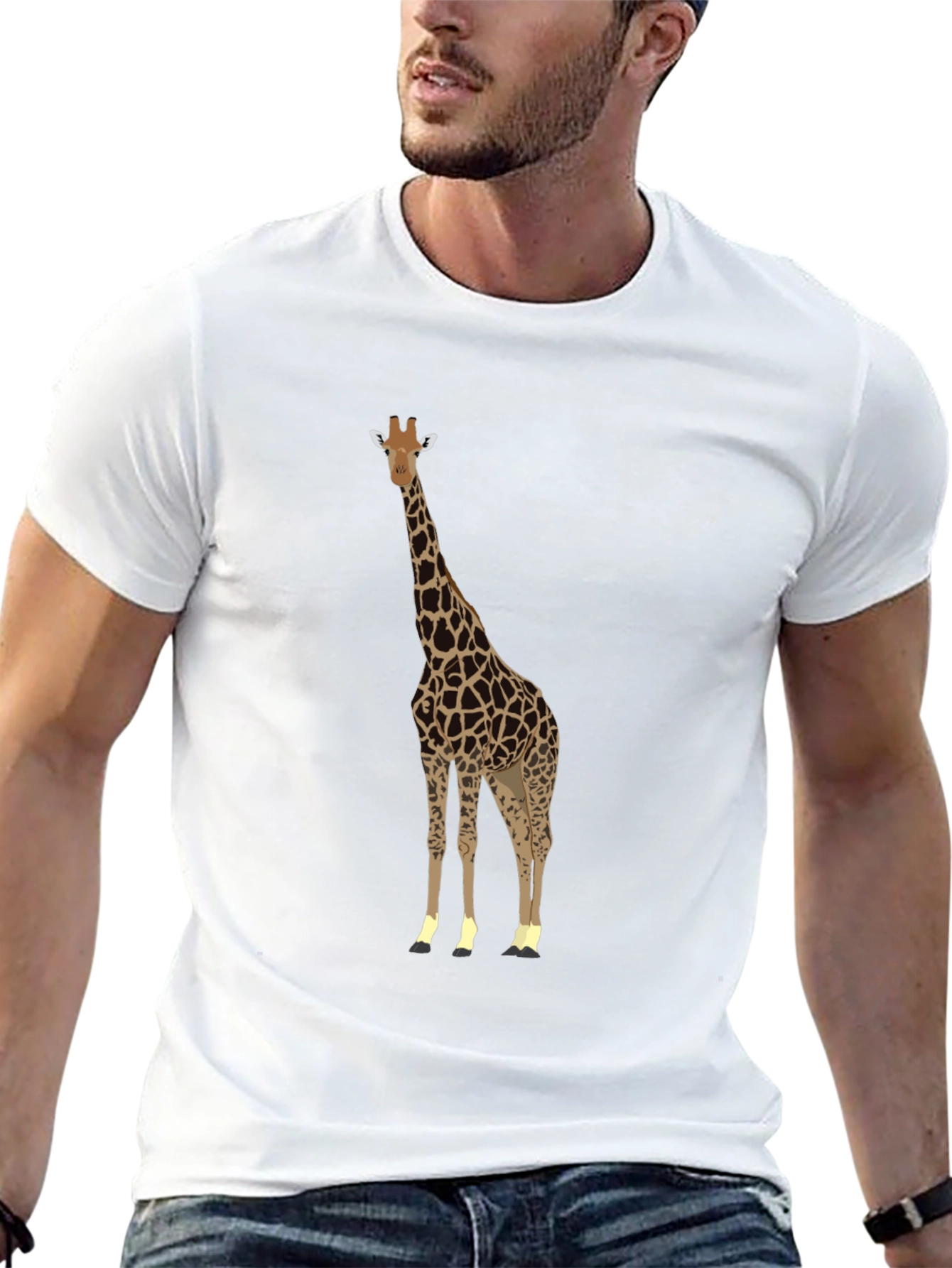 Giraffe Graphic Tee - Stylish Animal Print T-Shirt