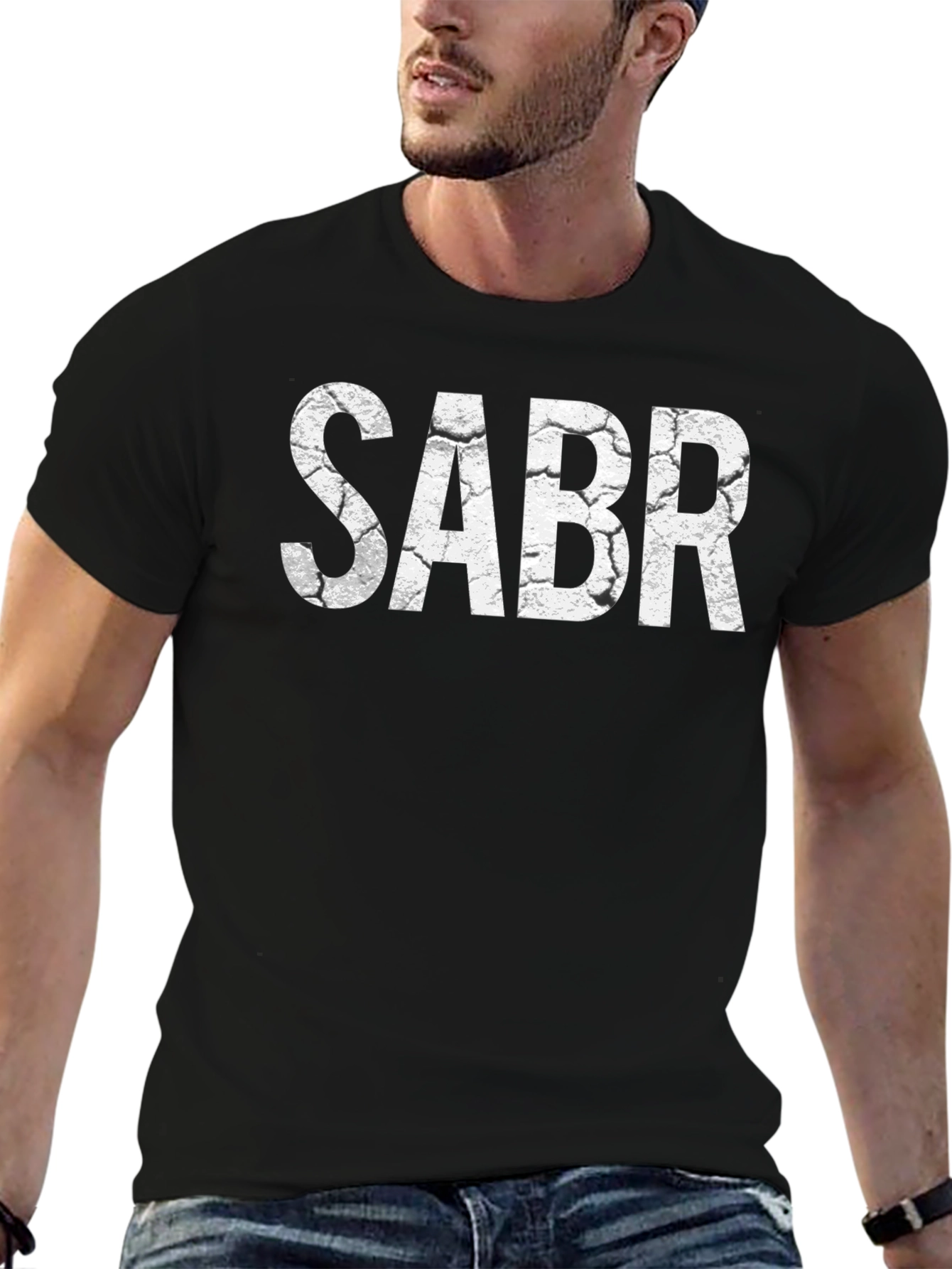 SABR Graphic Tee - Cracked Print T-Shirt